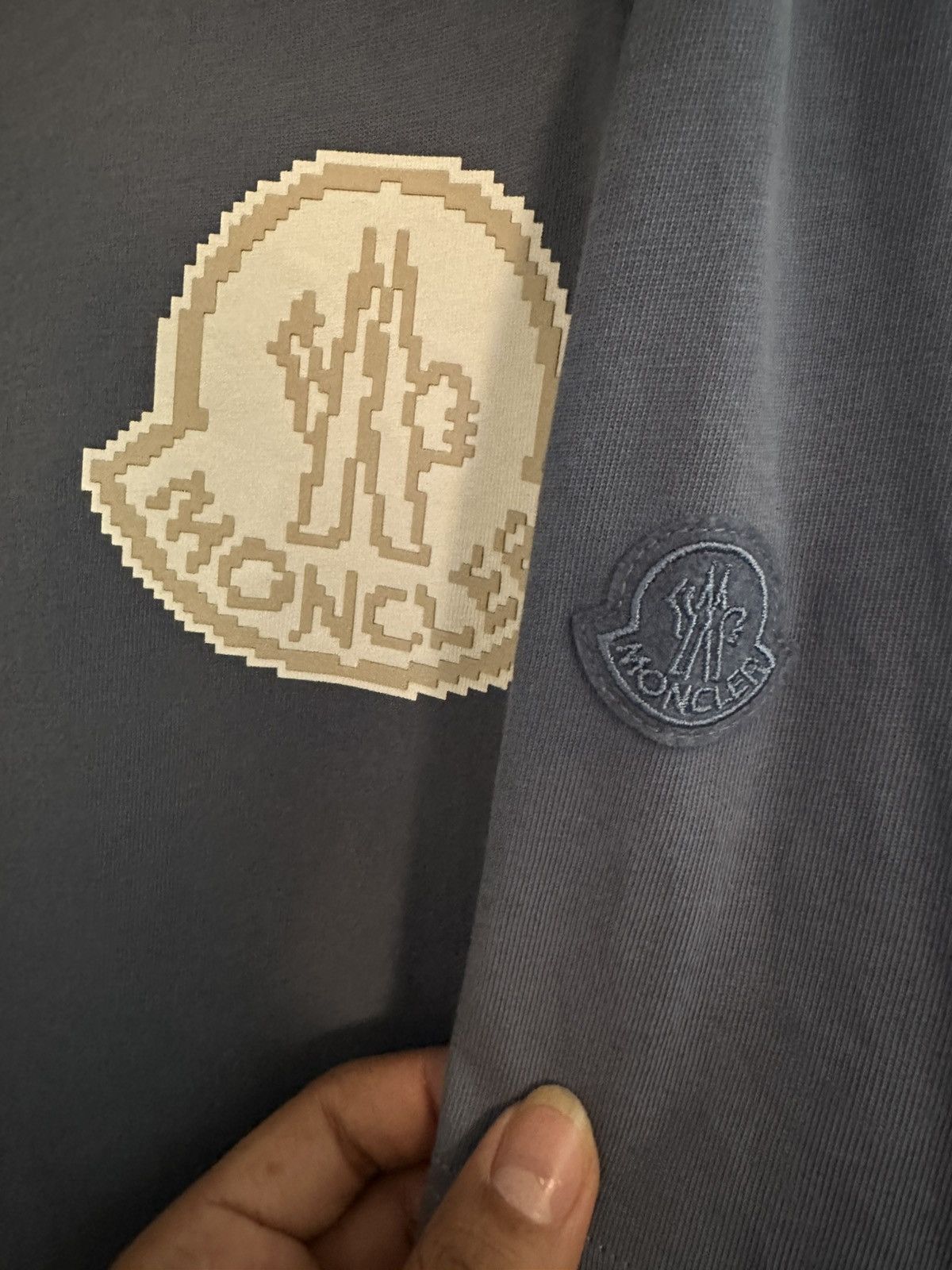 Moncler Blue Moncler Logo Tee Size US XL / EU 56 / 4 - 5 Thumbnail