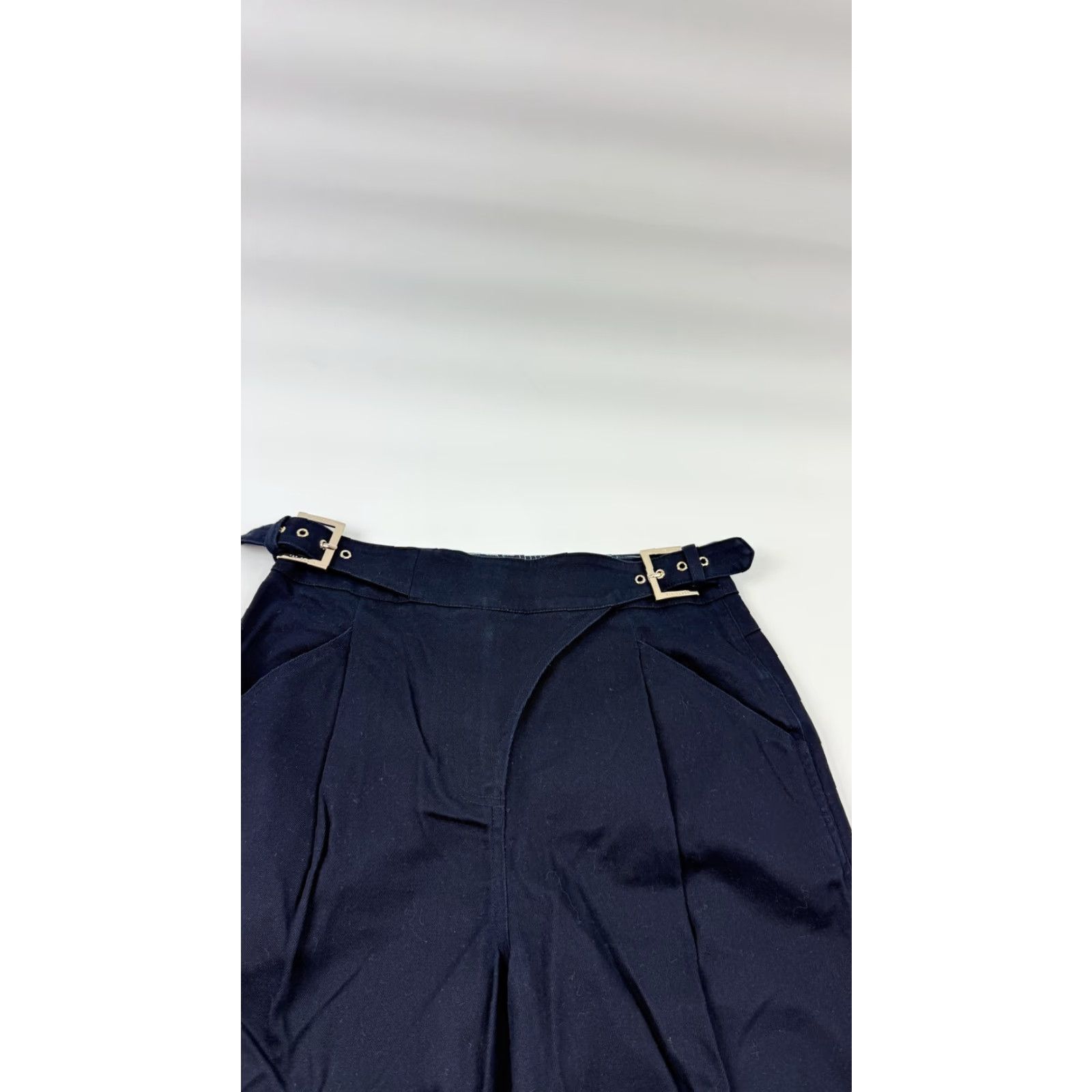 Ted Baker Ted Baker London Pants Womens 2 Black High Waist Belted Tapered Leg Ankle - Dress Pants, Women, Twill, Pockets, Buckle, Pleated, 24in Inseam Size 26" / US 2 / IT 38 - 3 Thumbnail
