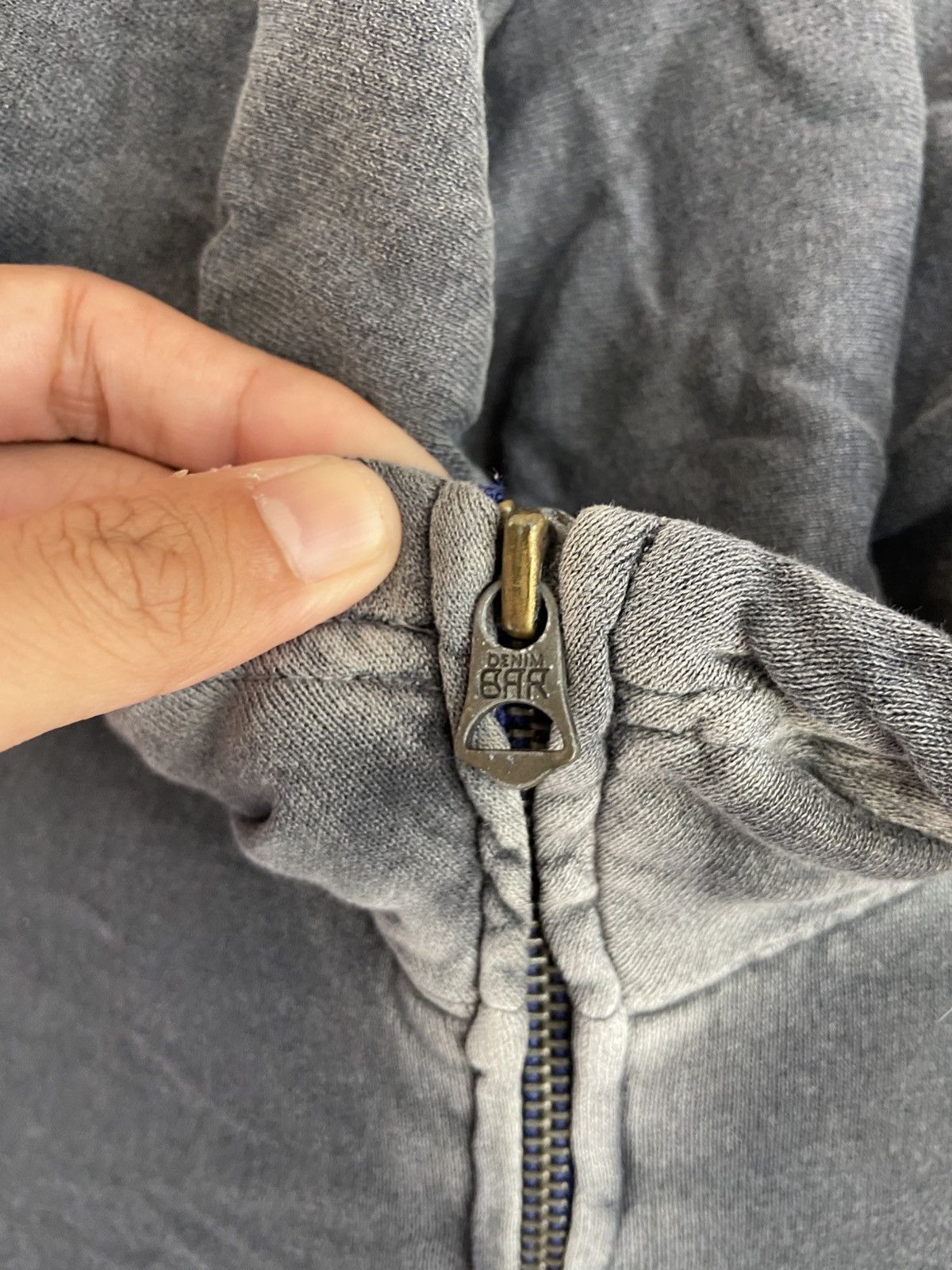 Le Grande Bleu (L.G.B.) Denim Bar By Bebe Hoodie Faded Style🥶 Size US L / EU 52-54 / 3 - 6 Thumbnail