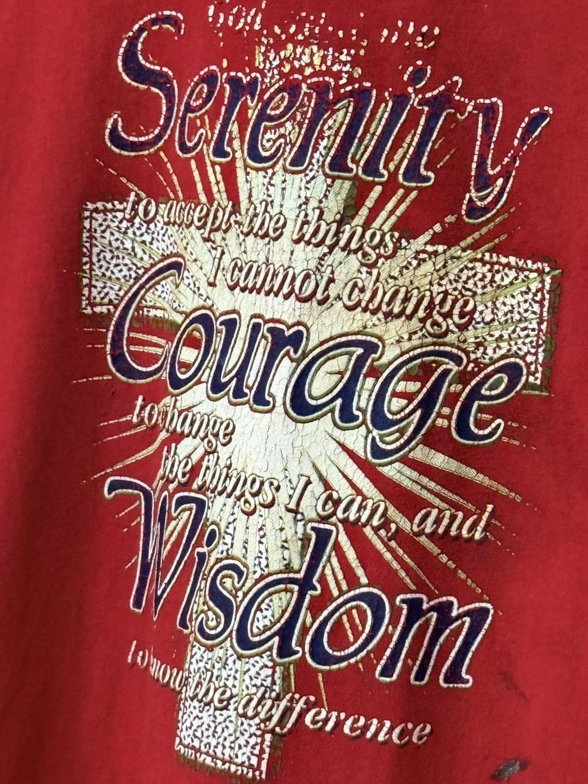 Vintage Vintage Thrashed Christ Cross Bible Lord Tee Red 2XL XXL Size US XXL / EU 58 / 5 - 2 Thumbnail