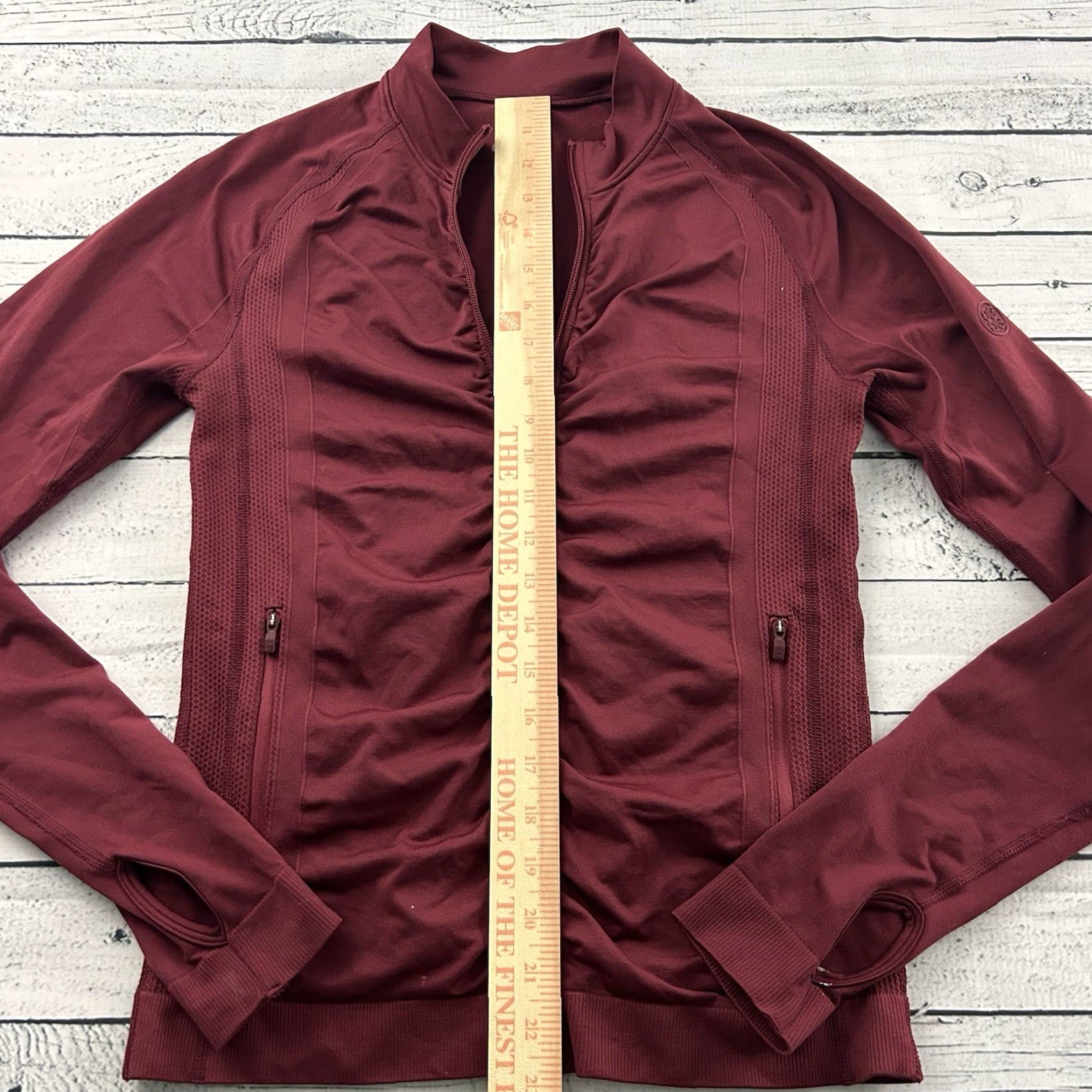 Vintage G FORE Women's Jacket Maroon Full Zip Thumbholes Athletic Slim Small S Sleeves Long Sleeve Regular Size Activewear Golf Size S / US 4 / IT 40 - 3 Thumbnail
