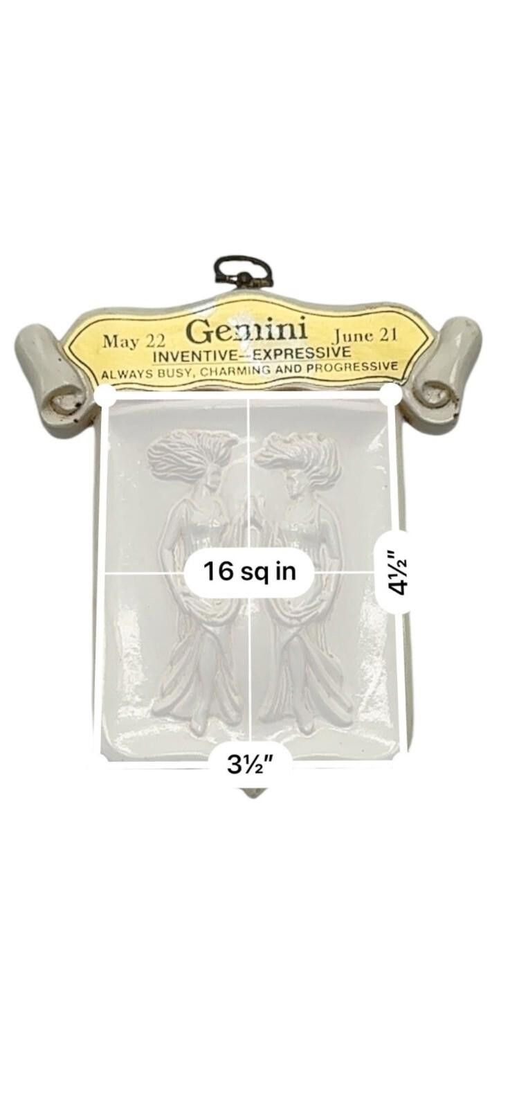 Gemini Vintage Gemini Wall Plaque Plastic Zodiac Sign Decorative Size ONE SIZE - 6 Thumbnail