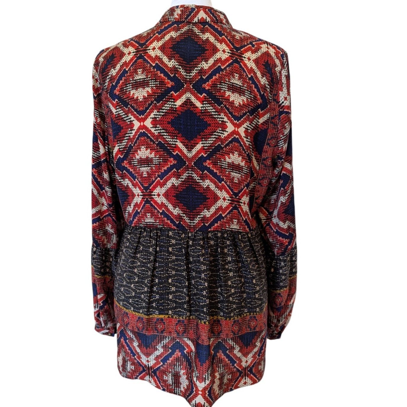 Anthropologie Anthro Konrad + Joseph Red Zydeco Peasant Silky Tunic Small Size S / US 4 / IT 40 - 4 Thumbnail