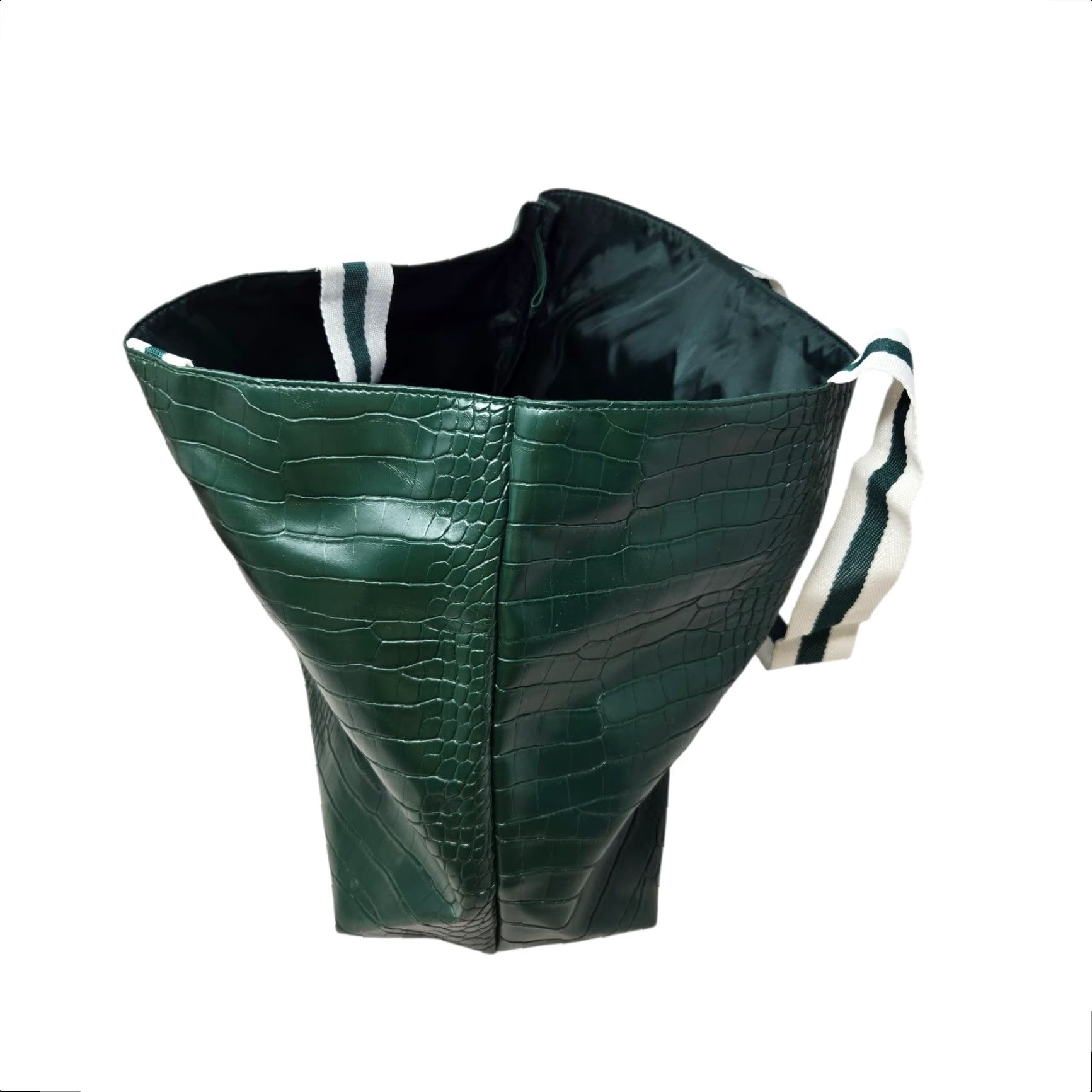 Saks Fifth Avenue Saks Fifth Avenue Tote Bag Green Faux Leather PVC Read Women PVC 19x6x12 Tote Bag Mens? Size ONE SIZE - 2 Thumbnail