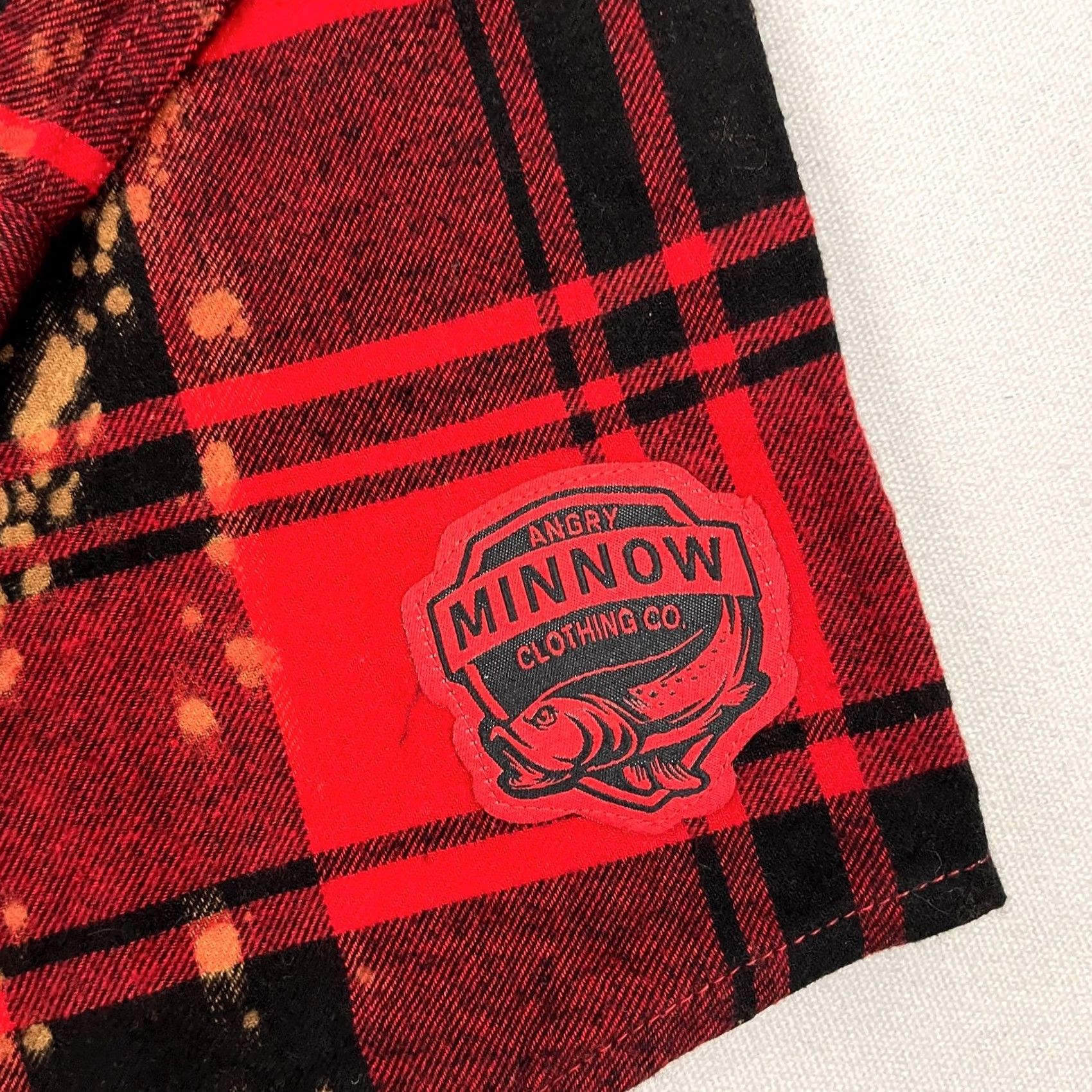 Vintage Angry Minnow Flannel Shirt Mens S Red Black Plaid Cotton Button-Up Size US S / EU 44-46 / 1 - 4 Thumbnail