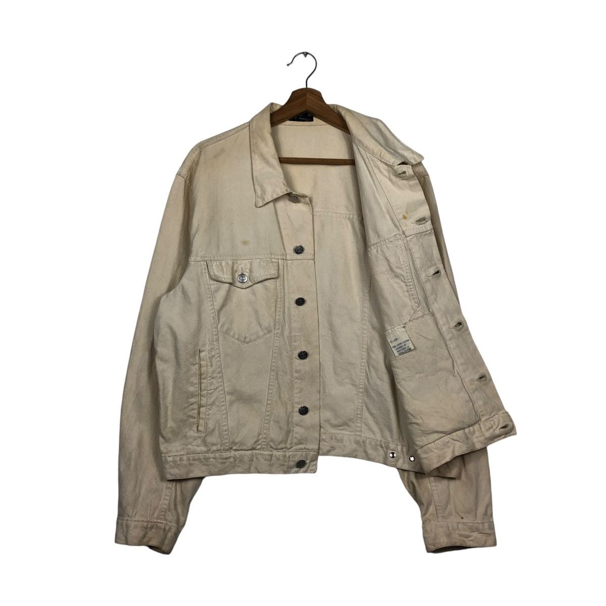 agnes b. 🔥VINTAGE CROPPED DENIM BIKER JACKET AGNES B. MADE IN FRANCE Size US M / EU 48-50 / 2 - 13 Thumbnail