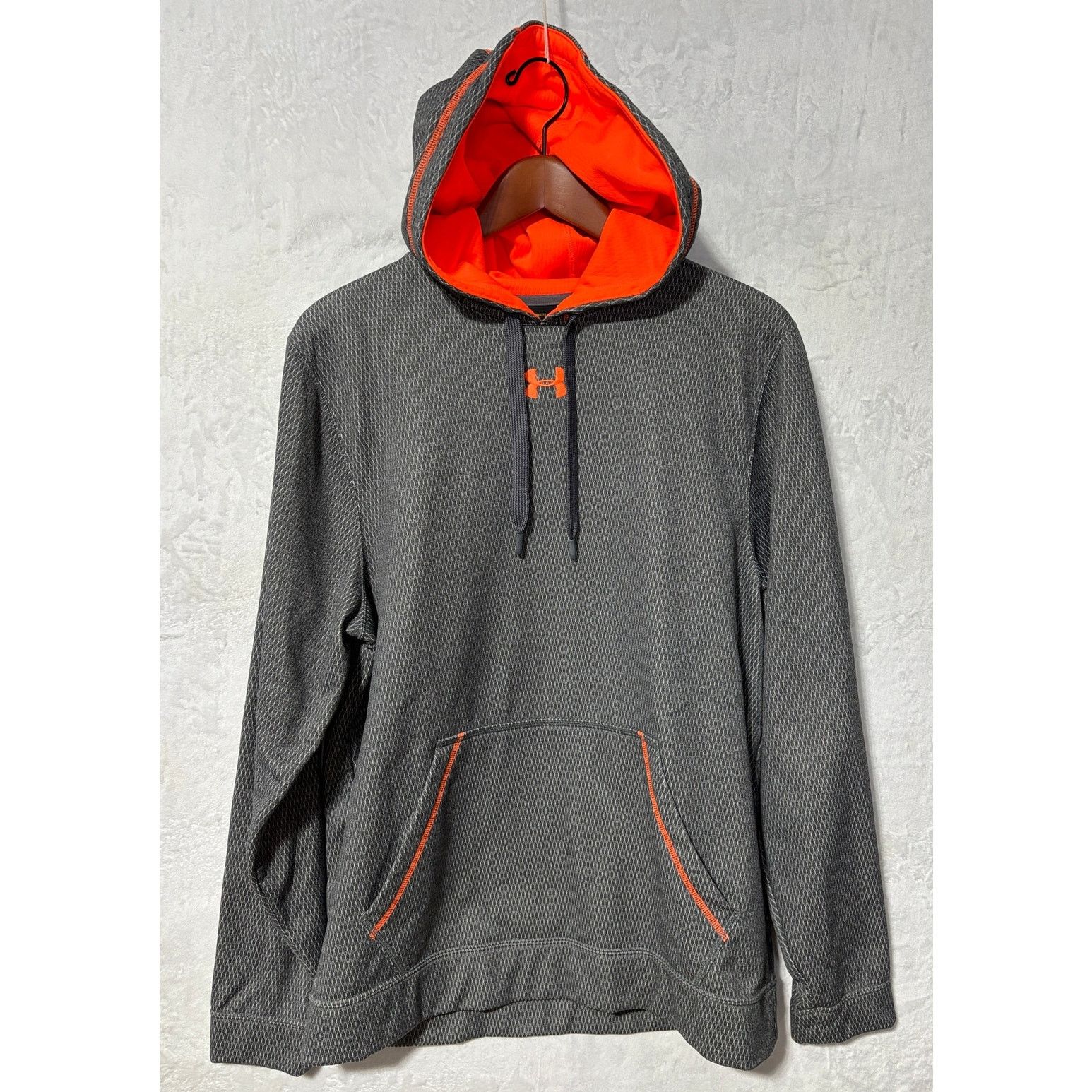 Under Armour UNDER ARMOUR Men's Sweatshirt Hoodie Gray Orange | Size M Size US M / EU 48-50 / 2 - 1 Thumbnail