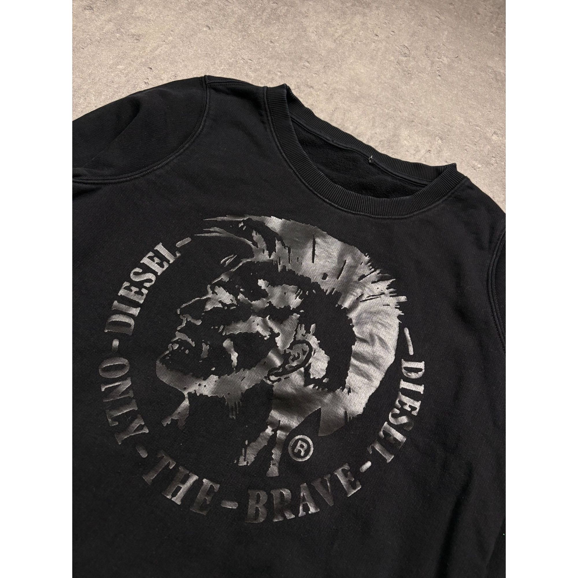 Diesel Diesel Black Crewneck Sweatshirt With "Only The Brave" Graph Size US M / EU 48-50 / 2 - 2 Thumbnail