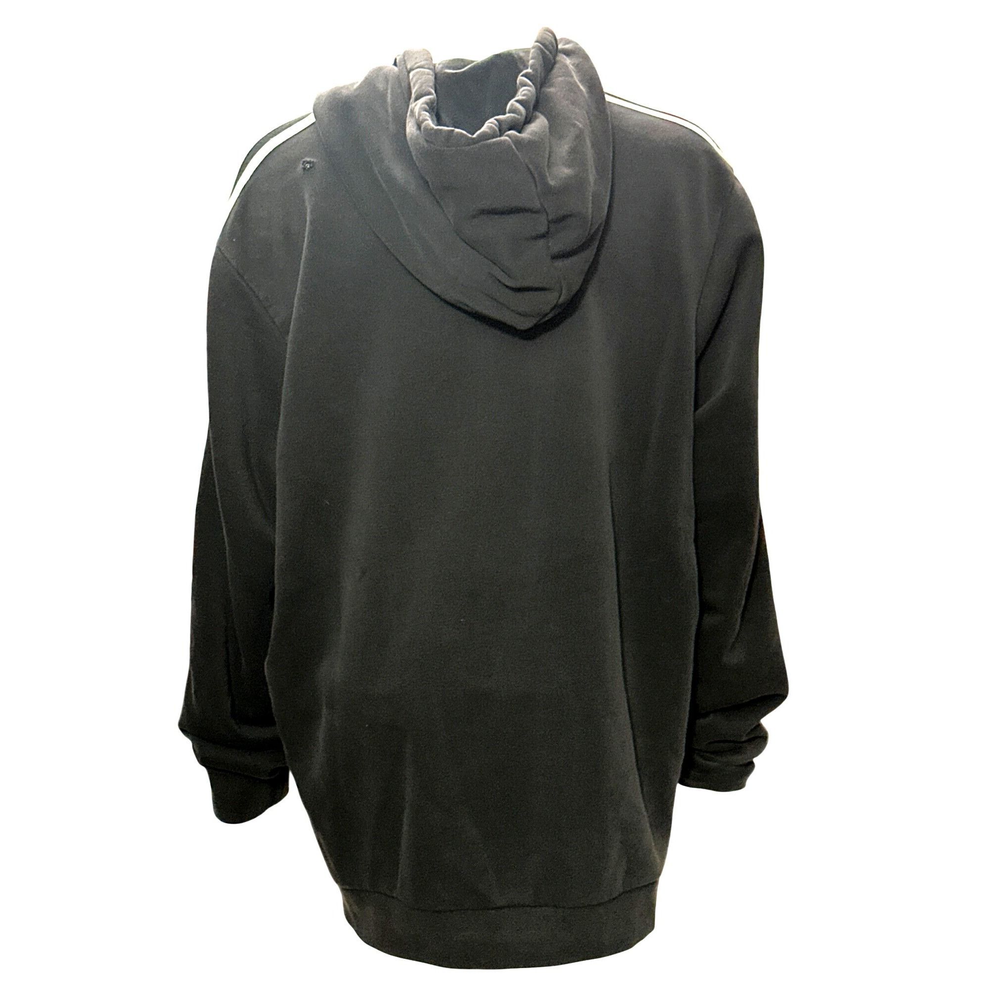 Adidas Adidas Black Hoodie White Stripes Kangaroo Pocket Drawstring Size US L / EU 52-54 / 3 - 6 Thumbnail