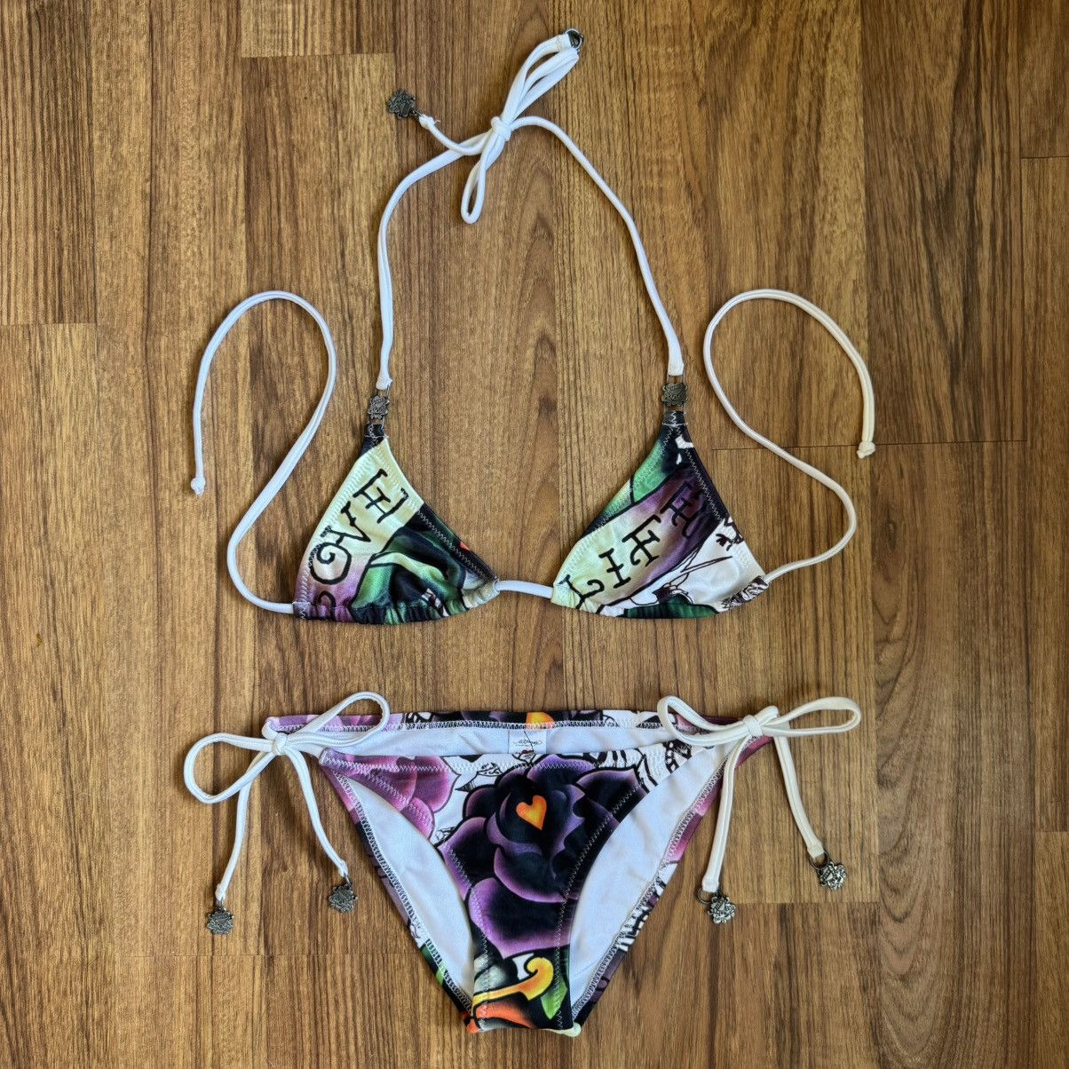 Ed Hardy ED HARDY Vintage Y2K Skull Love Kills Slowly Bikini Set
