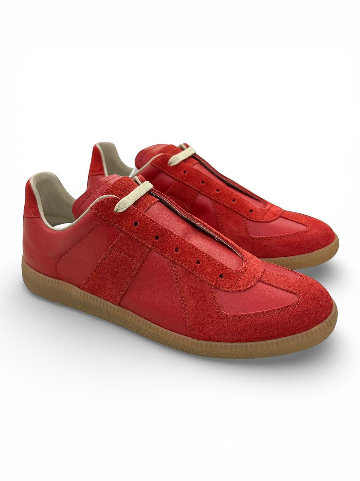 Maison Margiela Maison Margiela ReplicaRed Gum Leather Suede Low (Sz7 (40) Size US 7 / EU 40 - 2 Thumbnail
