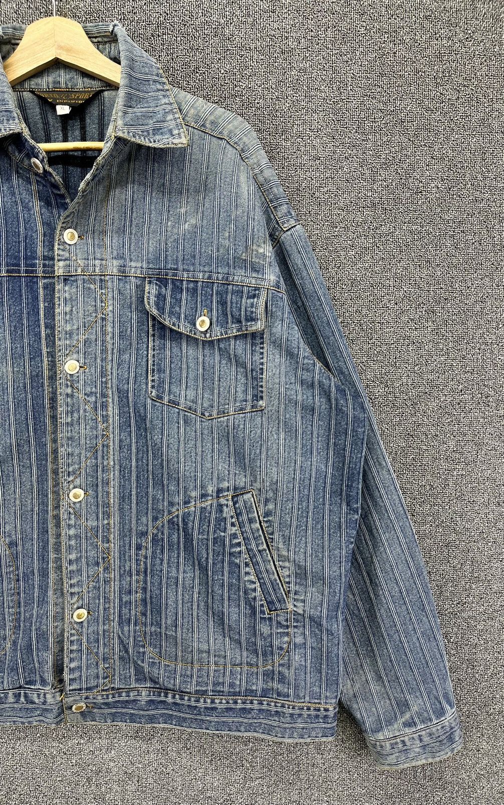 Japanese Brand Vintage Parto Sport Jeans Rare Design Denim Jacket Size US XL / EU 56 / 4 - 4 Thumbnail