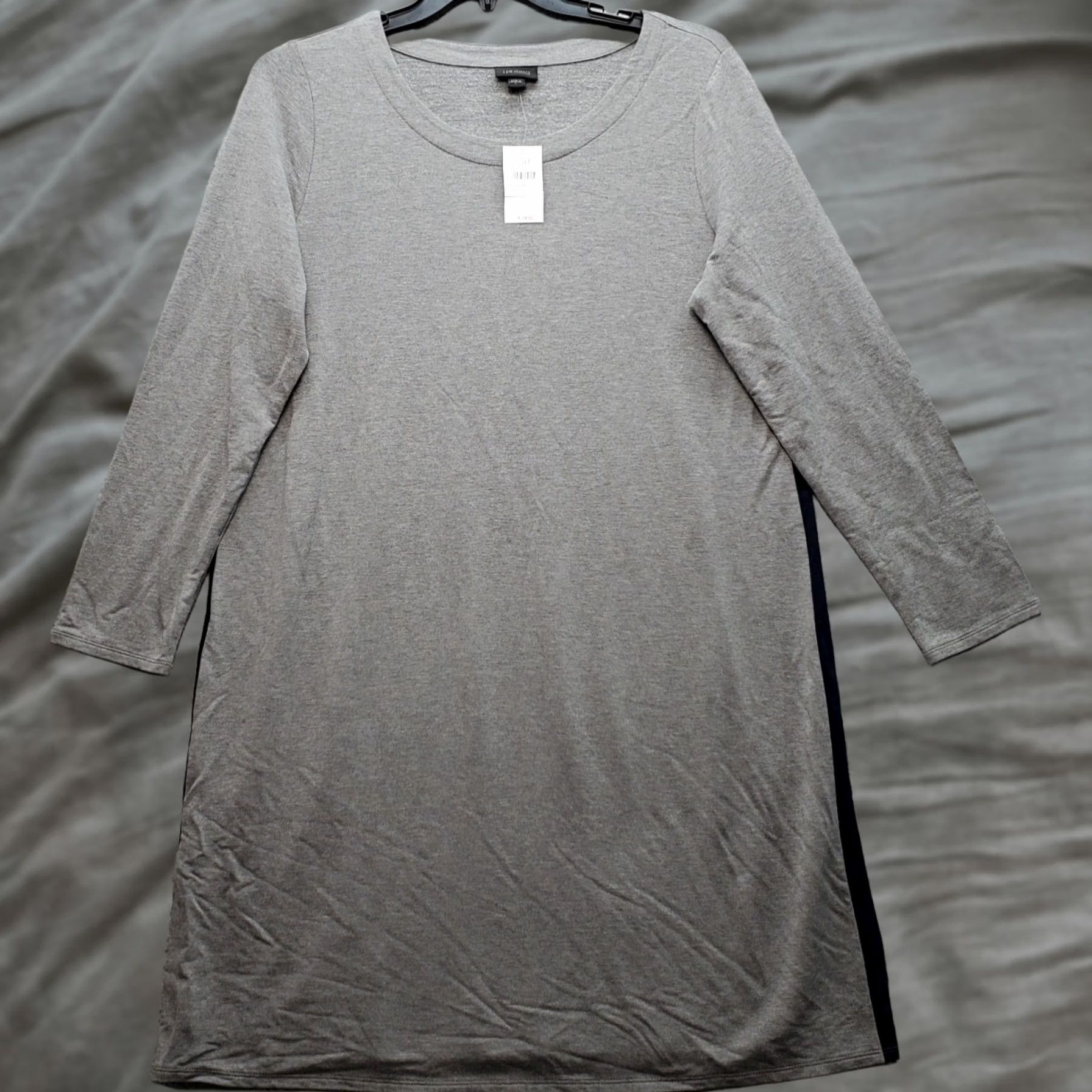 J. Jill J. Jill Wearever T-Shirt Dress Women Size L Gray Rayon Round Neck Pullover Short Sleeve Comfort Shirt Dress Size L / US 10 / IT 46 - 1 Thumbnail