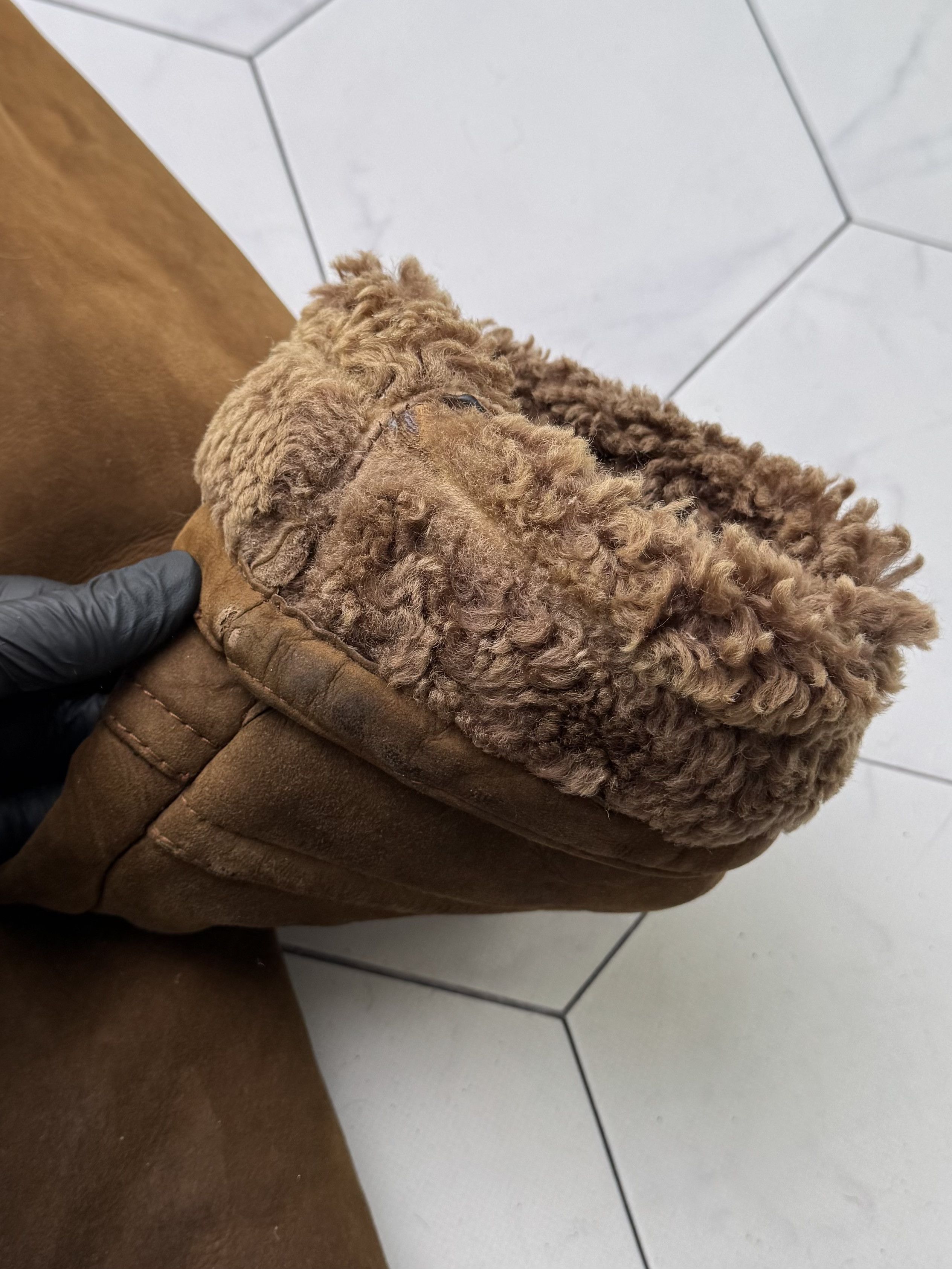 Vintage Vintage Real Sheepskin Coat Hooded Leather Winter Outerwear Size L / US 10 / IT 46 - 12 Thumbnail