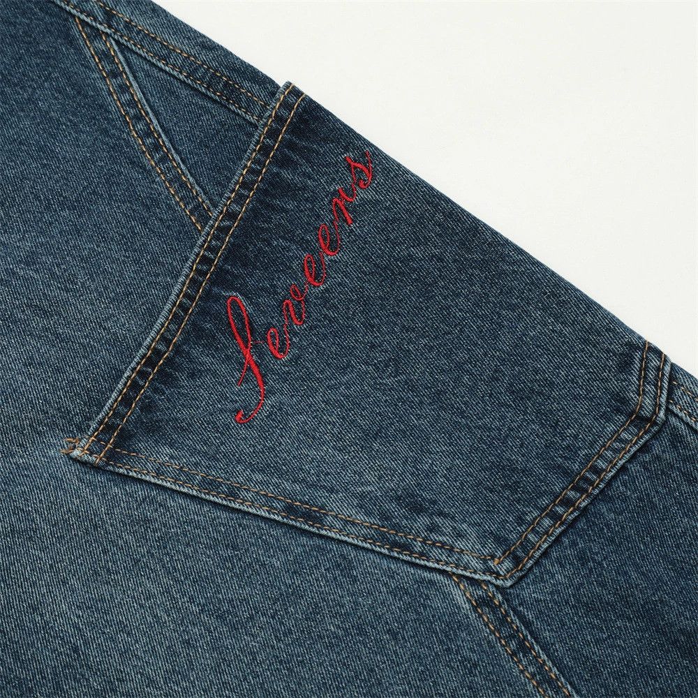 Jean Men's loose stitching straight workwear scimitar jeans Size US 32 / EU 48 - 6 Thumbnail