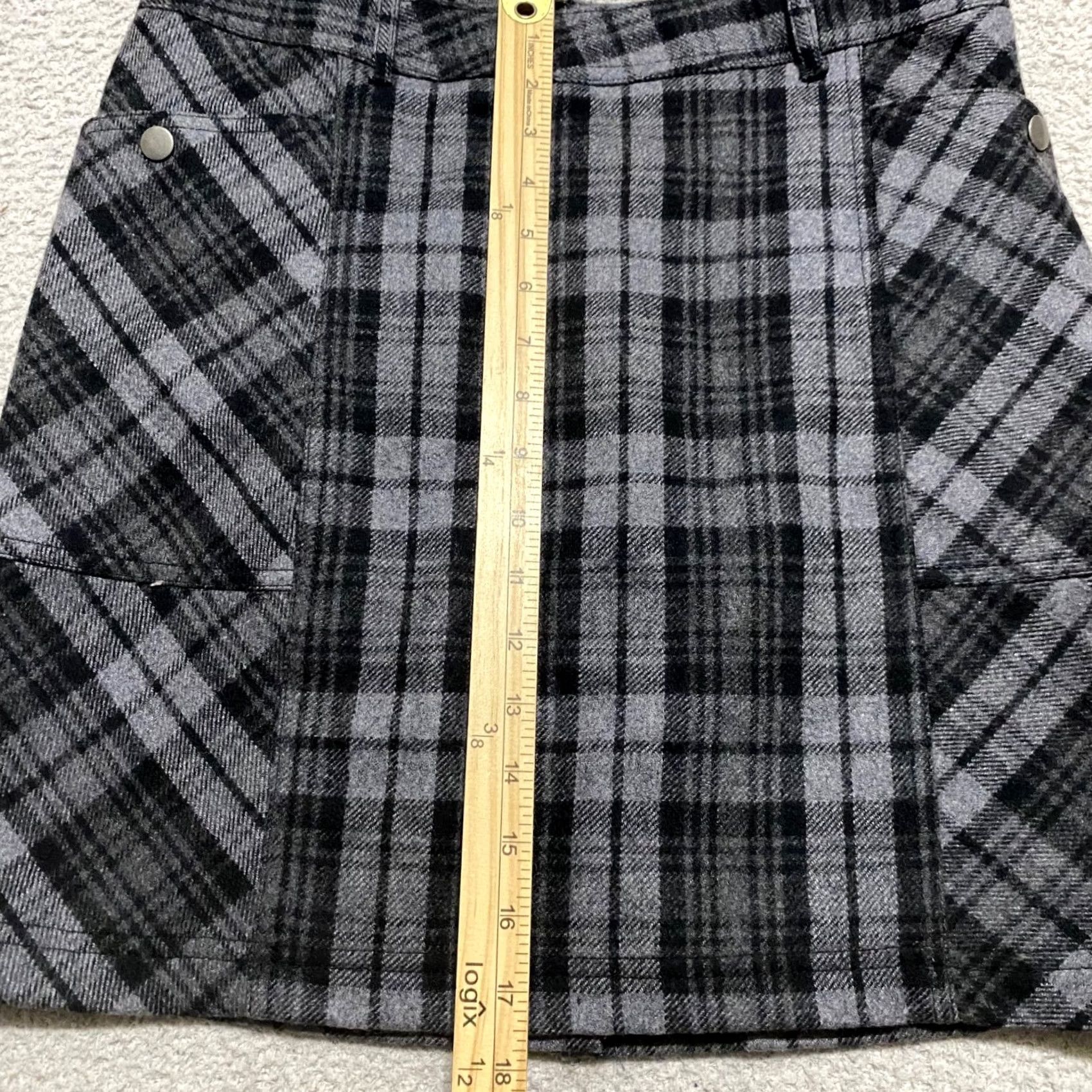 Eddie Bauer Eddie Bauer Womens Skirt Gray Plaid Mini Lined Wool 4 XS? Size 27" / US 4 / IT 40 - 5 Thumbnail