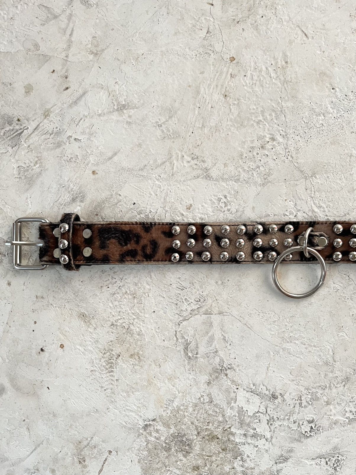 Hysteric Glamour Japanese Punk Leopard Studded Ring Fur Belt Size 32 - 5 Thumbnail