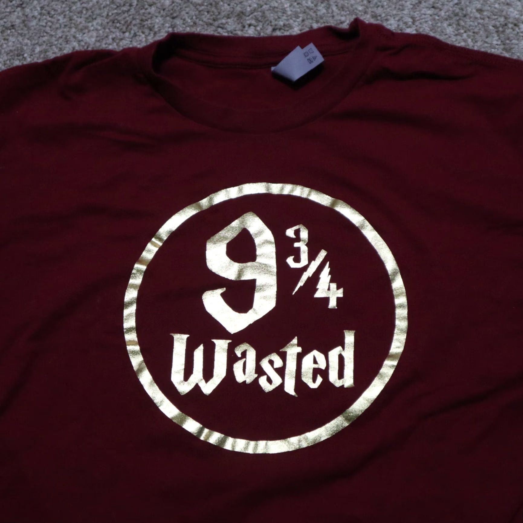 Vintage Harry Potter T-Shirt Platform 9 3/4 Express Hogwarts Maroon Red 9 3/4 Wasted Harry Potter Logo Tee Men M Red Shirts Mens Size US M / EU 48-50 / 2 - 2 Thumbnail