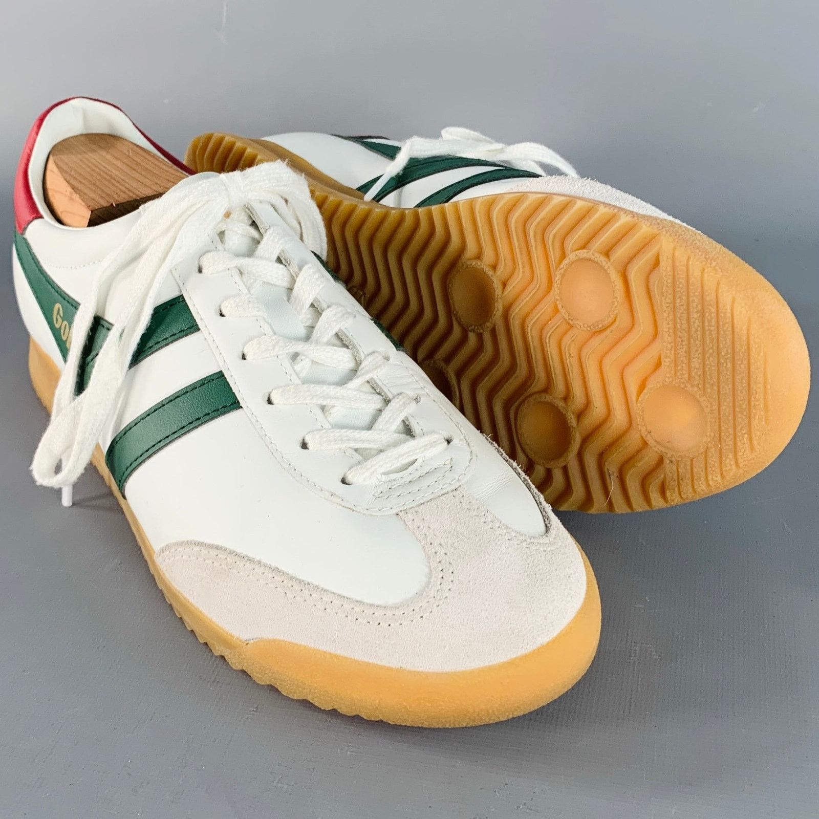 Gola GOLA Torpedo White Green Red Leather Suede Low Top Sneakers Size US 10 / EU 43 - 5 Thumbnail
