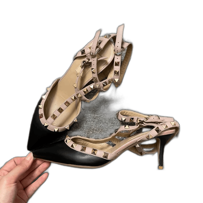 Valentino Valentino Black High Heels with Studs Size US 6 / IT 36 - 1 Thumbnail