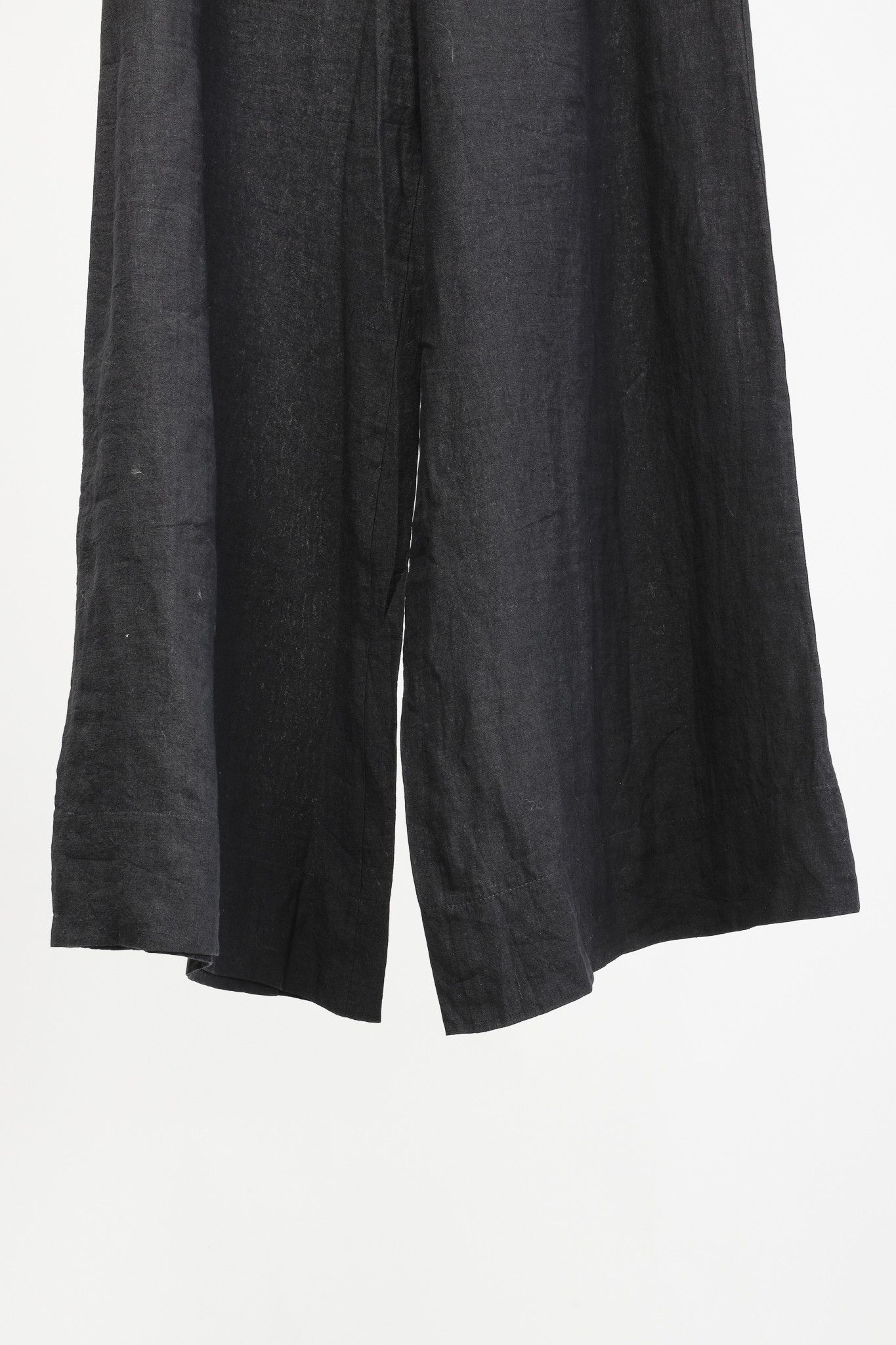 Other Anett Rostel Black Linen Wide-Leg Pants Size 32" / US 10 / IT 46 - 7 Thumbnail