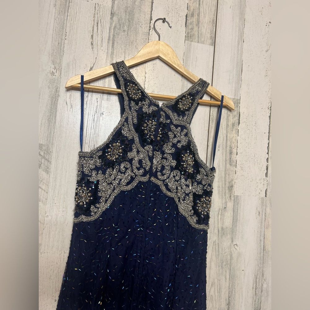 Other Navy Blue Beaded Embellished Maxi Dress Formal Evening Gown Size M / US 6-8 / IT 42-44 - 10 Thumbnail