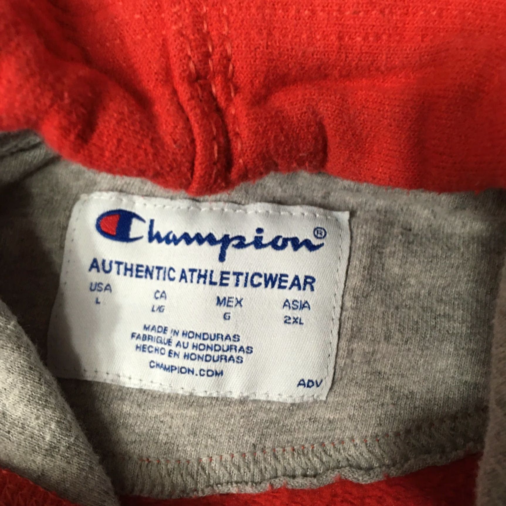 Champion Champion Hoodie Mens Large Red Pullover Logo Sweatshirt Size US L / EU 52-54 / 3 - 3 Thumbnail