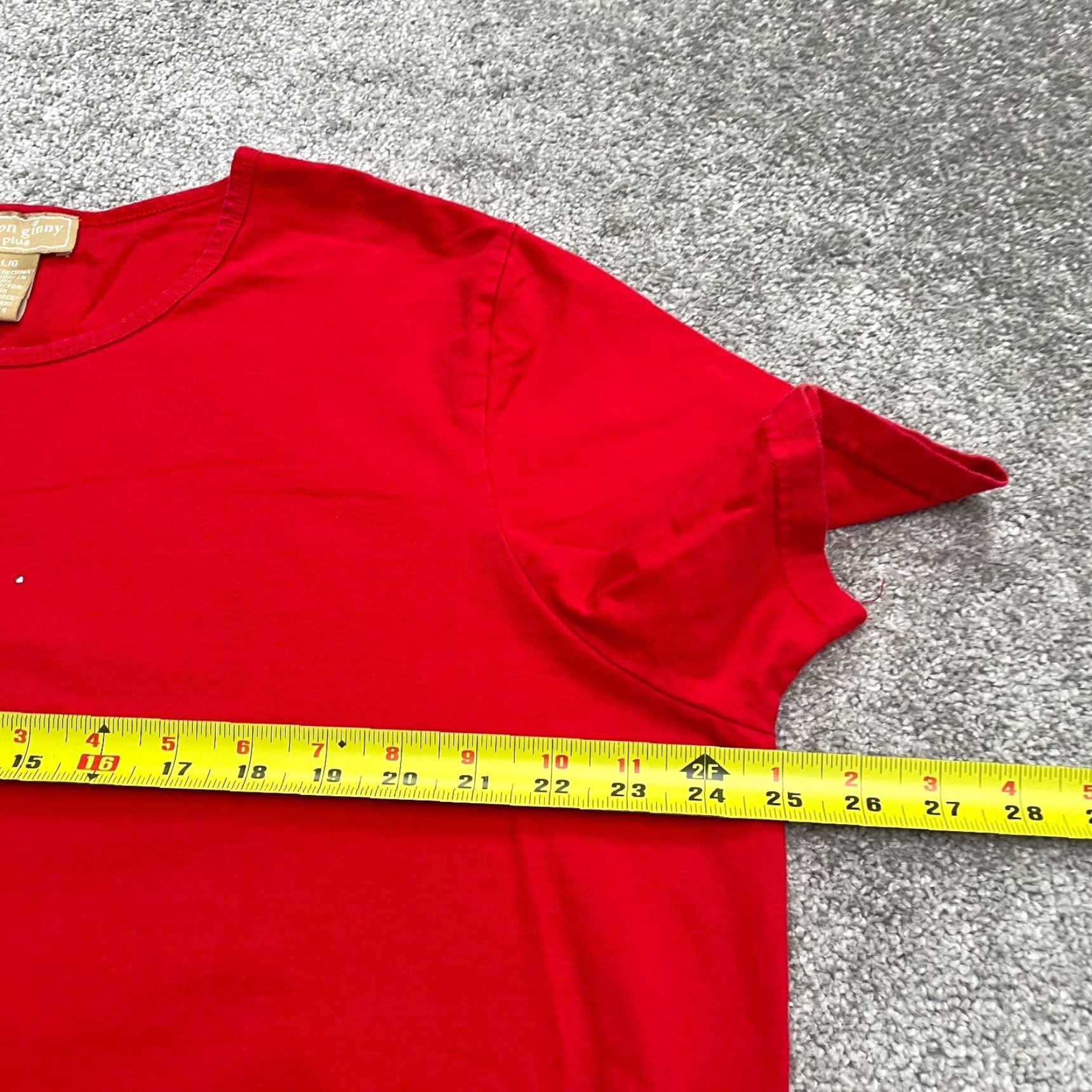 Cotton On VINTAGE Cotton Ginny Plus Studded T-Shirt Womens Large Red Crew Neck Short Sleeve Casual Size L / US 10 / IT 46 - 7 Thumbnail
