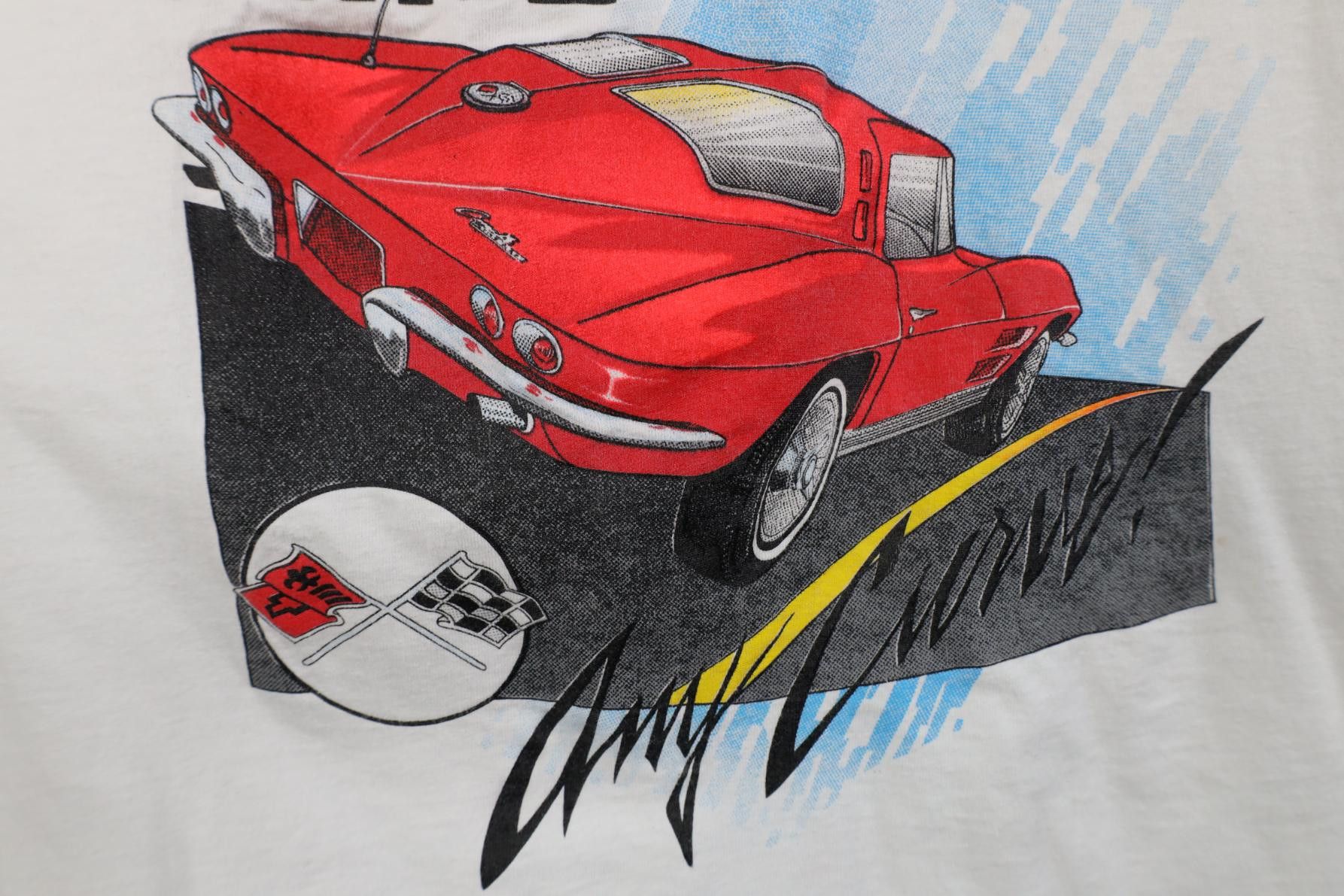 Vintage Vintage 90s Me A Curve Corvette Car Racing T-Shirt White USA Size US L / EU 52-54 / 3 - 6 Thumbnail