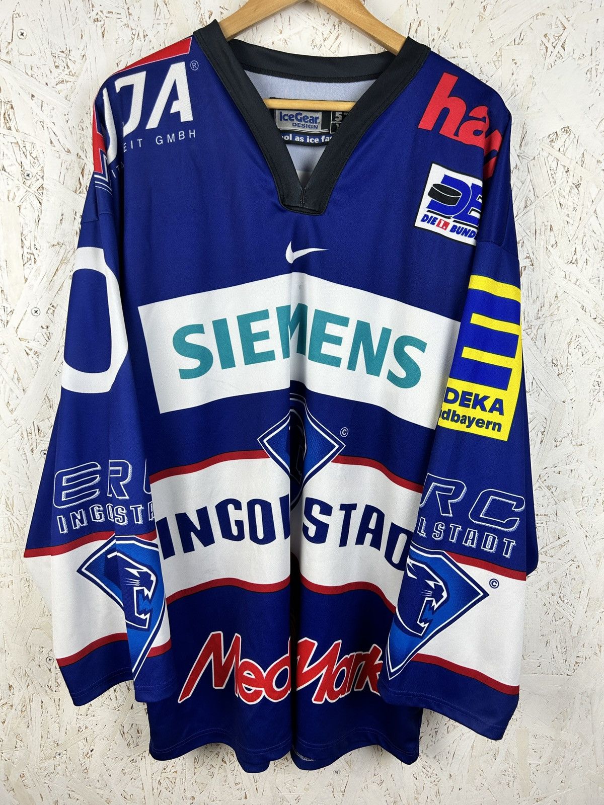 NHL ERC Ingolstadt #6 Slavetinsky 2006/07 Match Worn NHL Jersey Size US XL / EU 56 / 4 - 1 Thumbnail