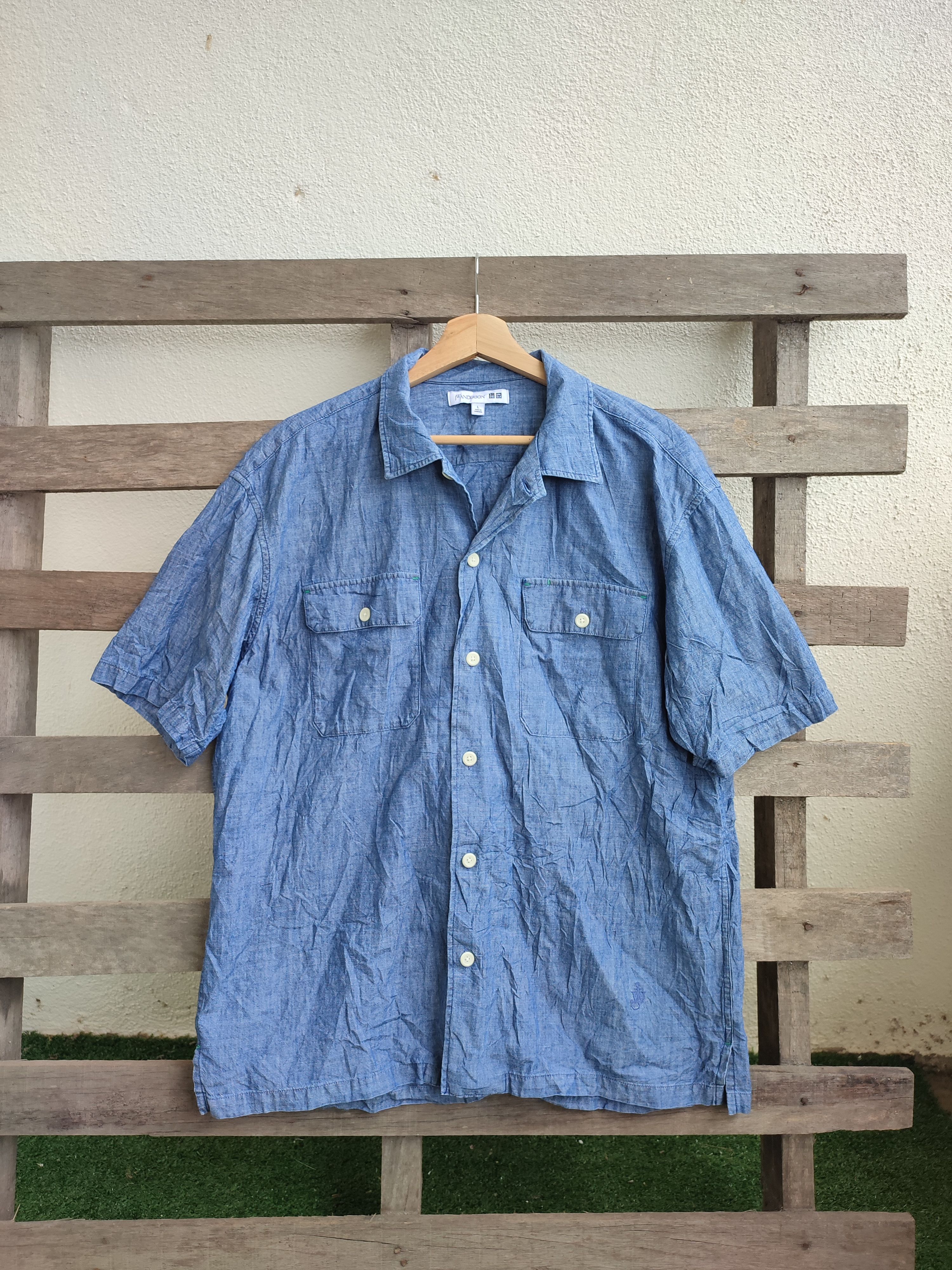 image of J W Anderson x Uniqlo Vintage!! J.w.anderson Denim Shirt, Men's (Size Large)