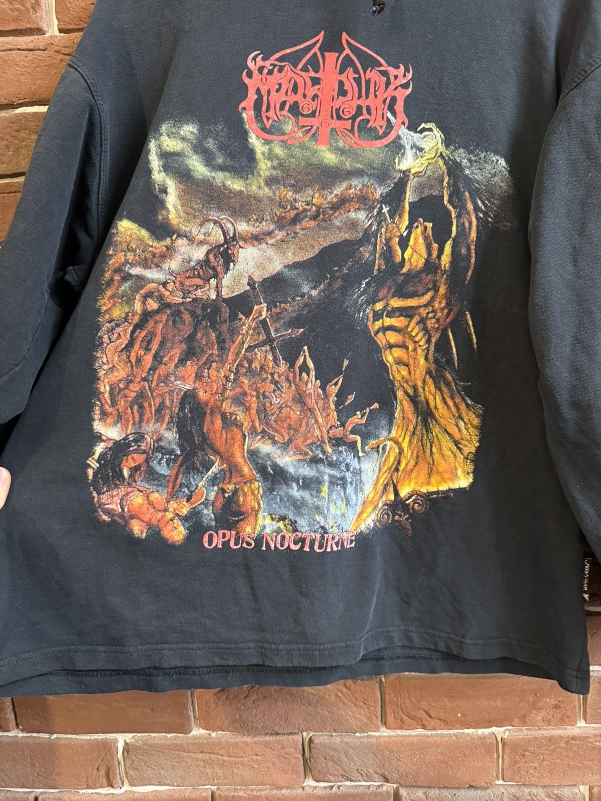 Band Tees Rare Vintage 00s Marduk Opus Nocturn Black Metal Band Hoodie Size US L / EU 52-54 / 3 - 3 Thumbnail