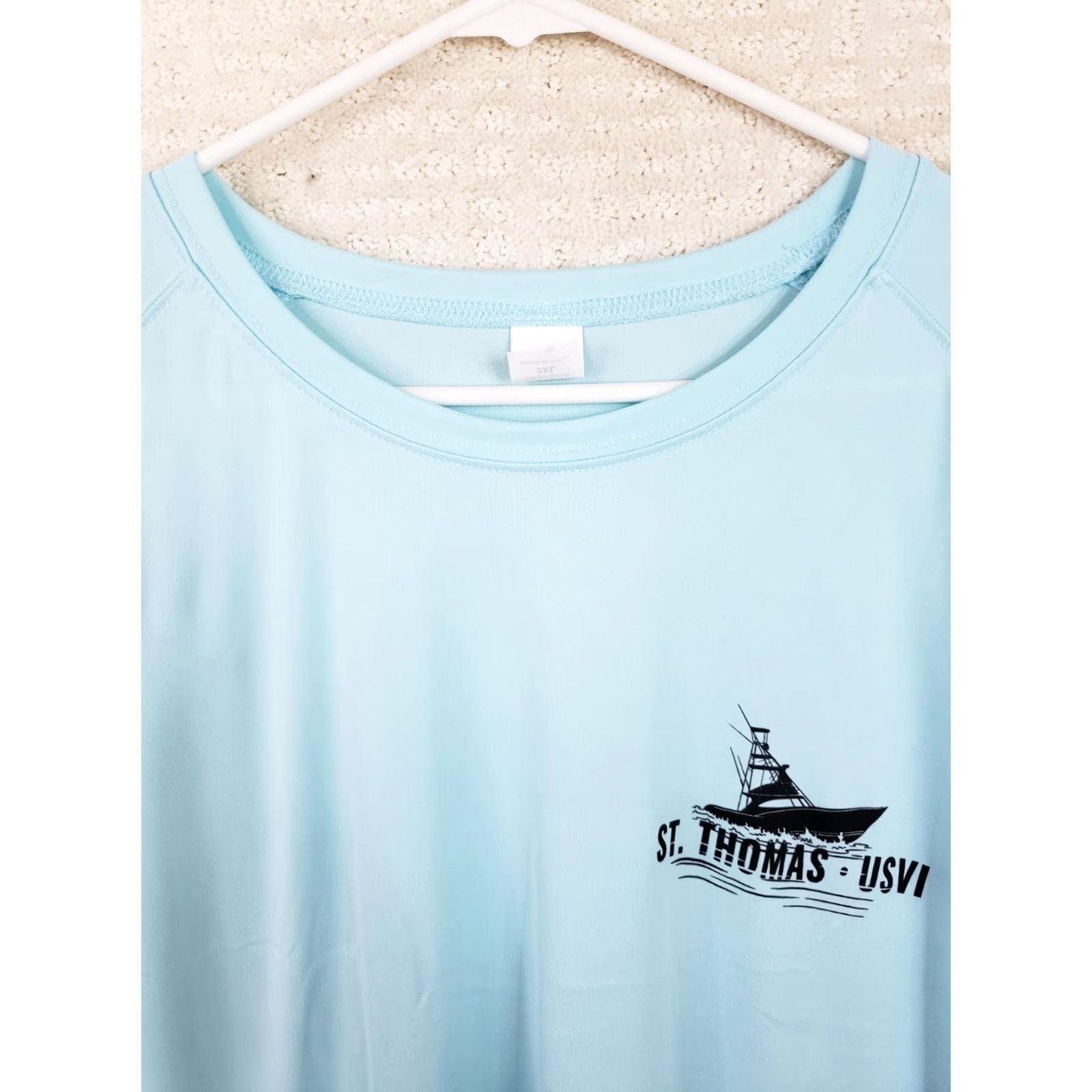 Vintage Paragon Sun Shirt LS Tee Mens 2XL Aqua Blue St. Thomas Virgin Islands UPF50+ Sun Protection Graphic Tee Size US XXL / EU 58 / 5 - 3 Thumbnail
