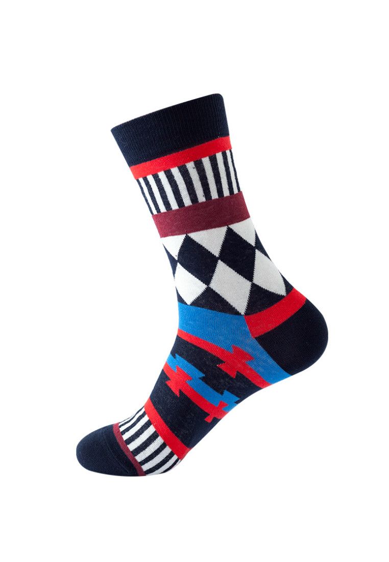 Other Set of 5 Pairs Geometric Theme Pattern Cozy Socks (One Size) Size ONE SIZE - 4 Thumbnail