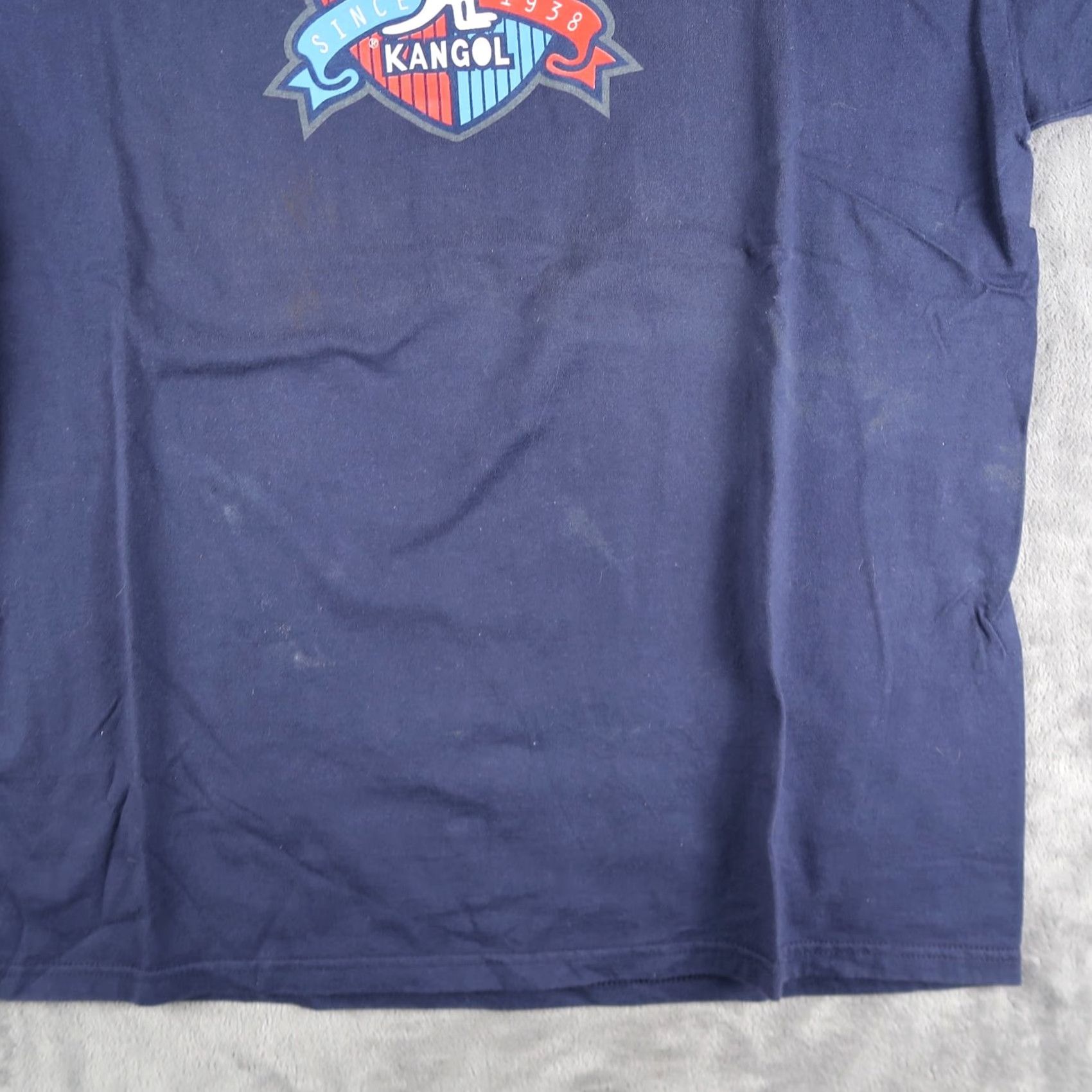 Kangol VINTAGE Kangol Hat Cap Graphic T Shirt Men’s L Made In USA Navy Blue 90s Hip Hop Tee Shirt Mens L Size US L / EU 52-54 / 3 - 3 Thumbnail