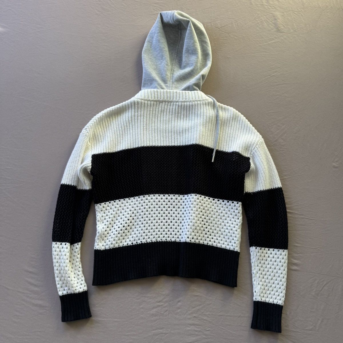 Central Park West Anthropologie CENTRAL PARK WEST Striped Dickey Knit Cardigan Size XS / US 0-2 / IT 36-38 - 2 Thumbnail