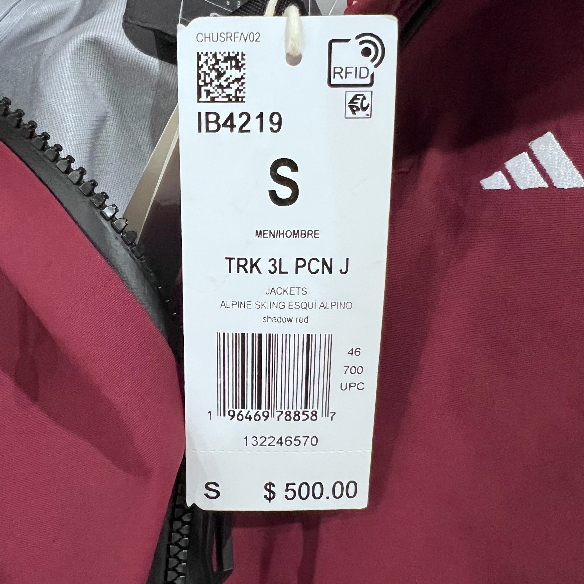 Adidas Adidas Terrex Techrock 3L Nylon RAIN.RDY Jacket - Burgundy Size US S / EU 44-46 / 1 - 8 Thumbnail
