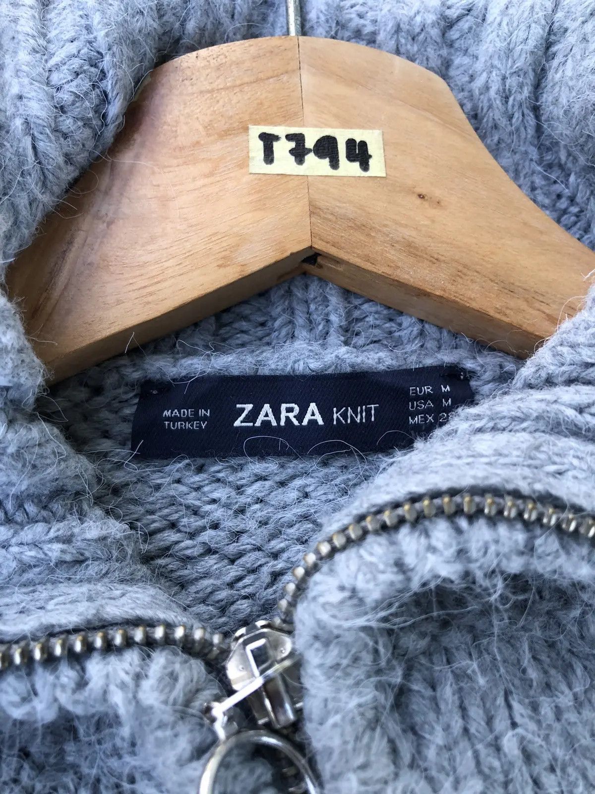 Aran Isles Knitwear × Designer ZARA Half Zip Jumper Grey Sweater Fleece Size US XL / EU 56 / 4 - 8 Thumbnail