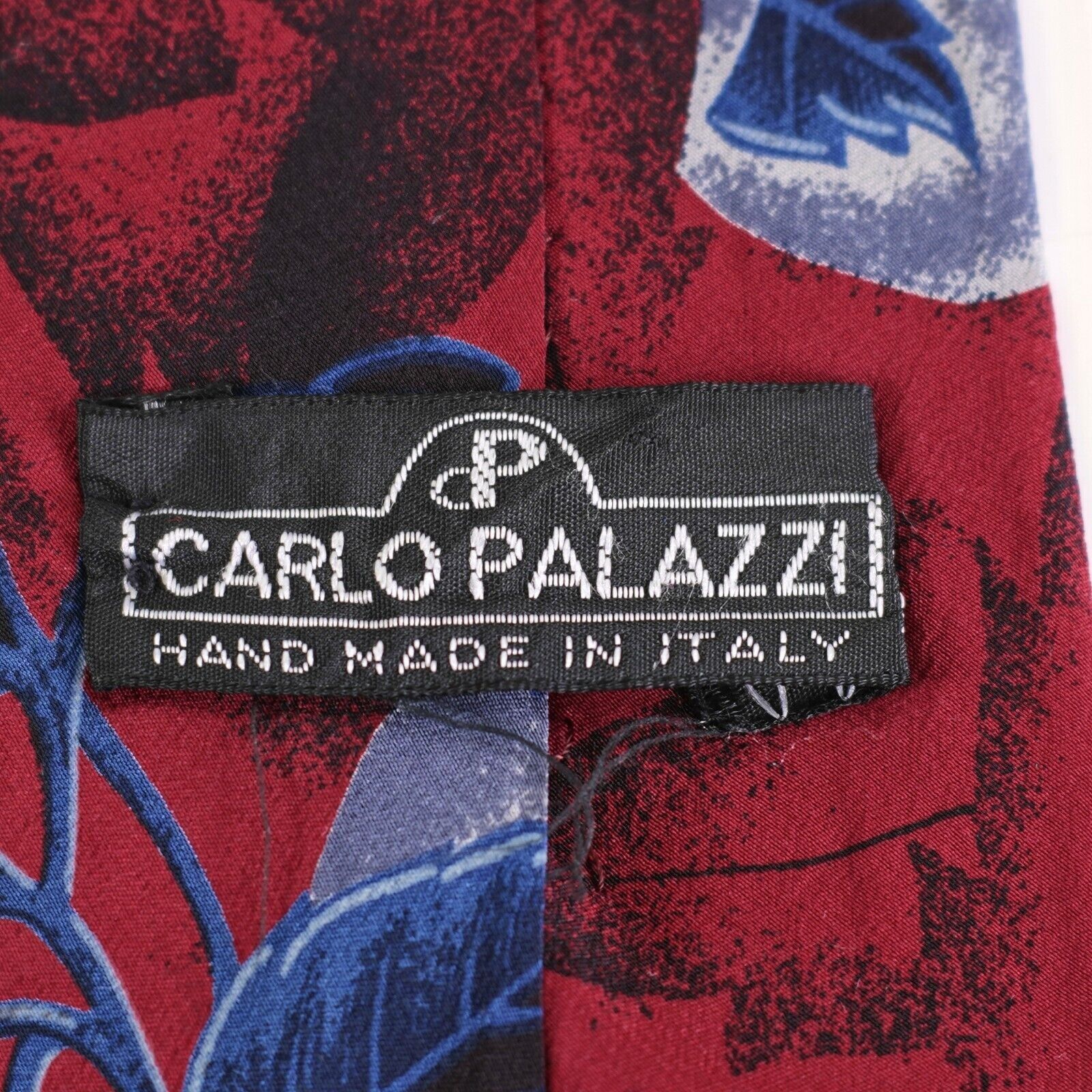 Carlo Palazzi Carlo Palazzi Red Italy Abstract Floral Print Short Silk Tie Size ONE SIZE - 3 Thumbnail