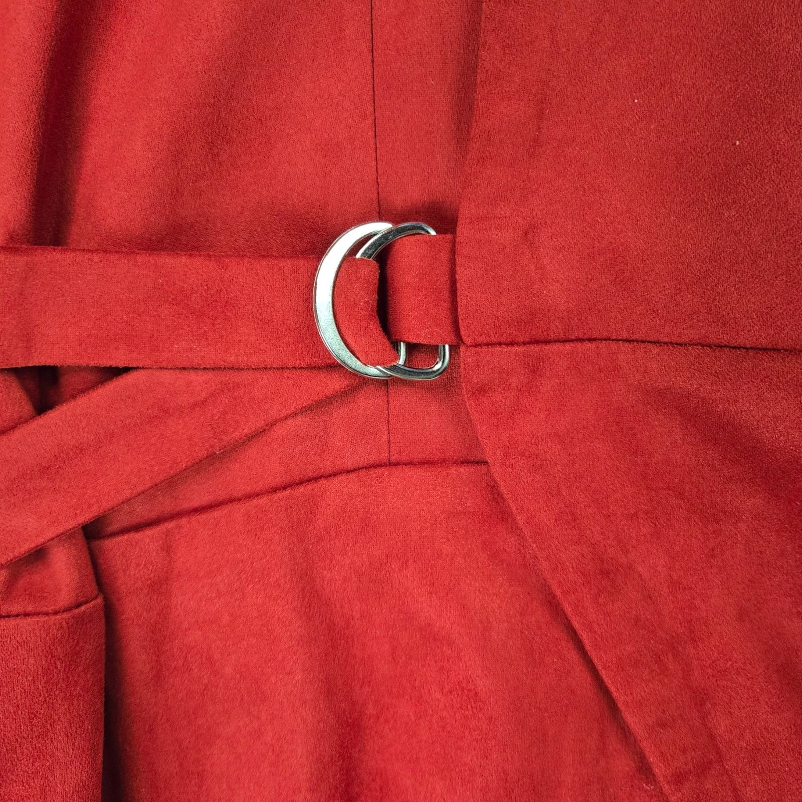 Zara Zara Red Faux Suede Deep V Neck Romper Size Small Size 27" / US 4 / IT 40 - 6 Thumbnail