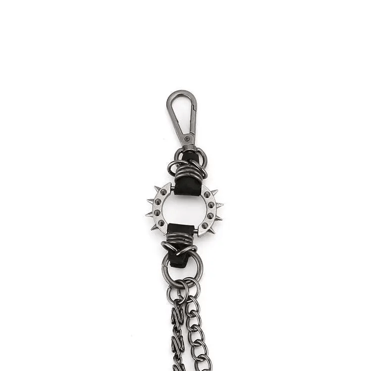 Jean Punk Spiked Jeans Chain Accessories Size ONE SIZE - 4 Thumbnail