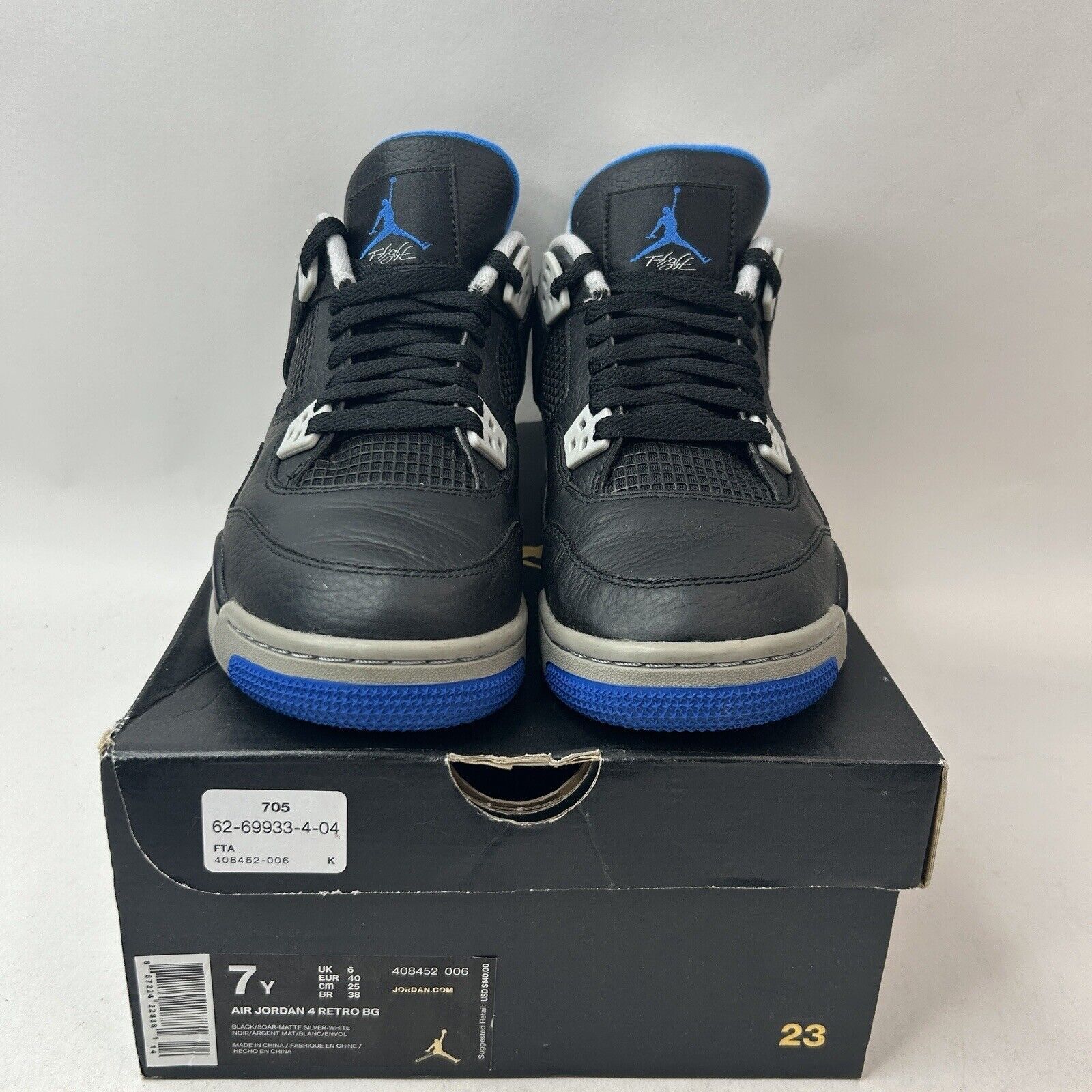 Nike Nike Air Jordan 4 Retro GS “Black Motorsports” 2024 Size US 8.5 / IT 38.5 - 2 Thumbnail