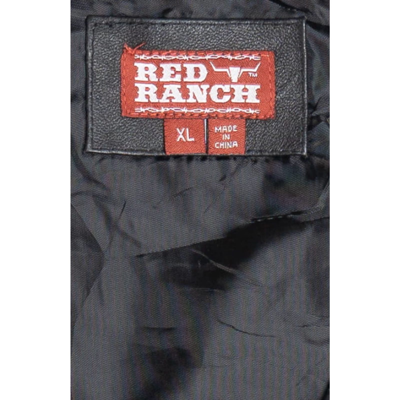 Vintage VINTAGE Red Ranch Leather Vest 1990s X-Large Black Leather / Nylon / Polyester Mens, Womens Size US XL / EU 56 / 4 - 4 Thumbnail