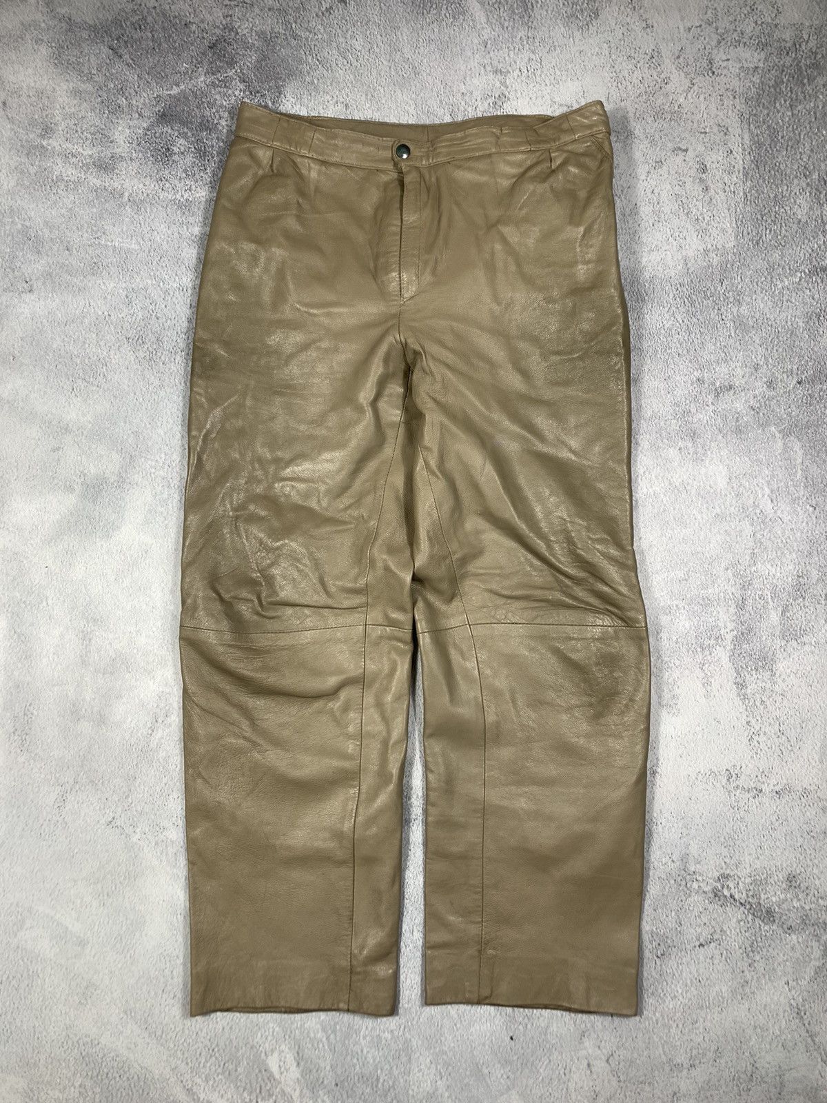 Genuine Leather × Leather × Vintage Vintage Y2K Leather biker unisex pants avant garde opium Size US 32 / EU 48 - 1 Thumbnail