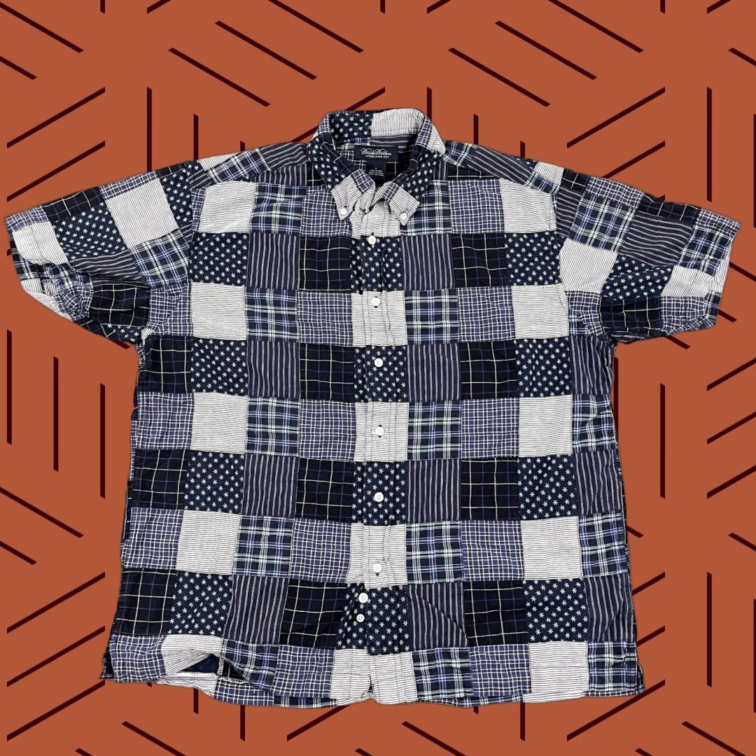 Brooks Brothers Brooks Brothers Shirt Mens Large Blue Patchwork Button Down Short Sleeve Preppy Size US L / EU 52-54 / 3 - 1 Thumbnail