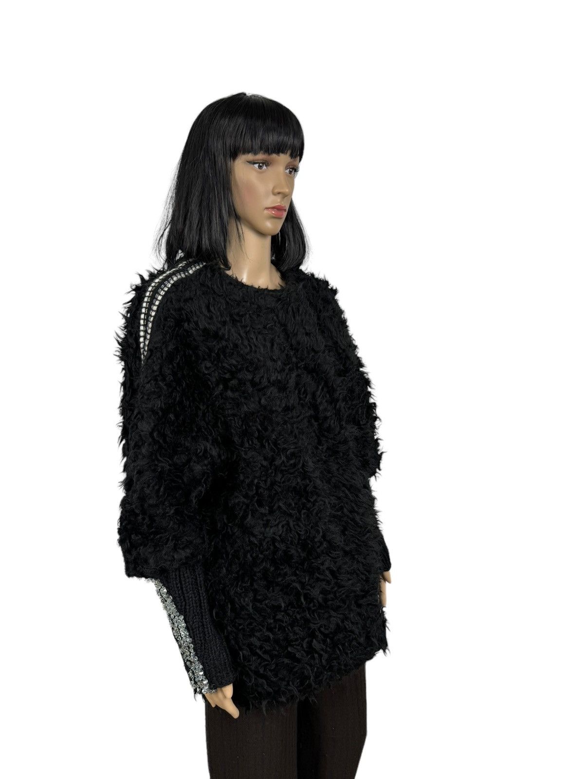Designer Maria Grazia Severi Faux Fur Coat Sequin Decorated size 42 Size M / US 6-8 / IT 42-44 - 4 Thumbnail