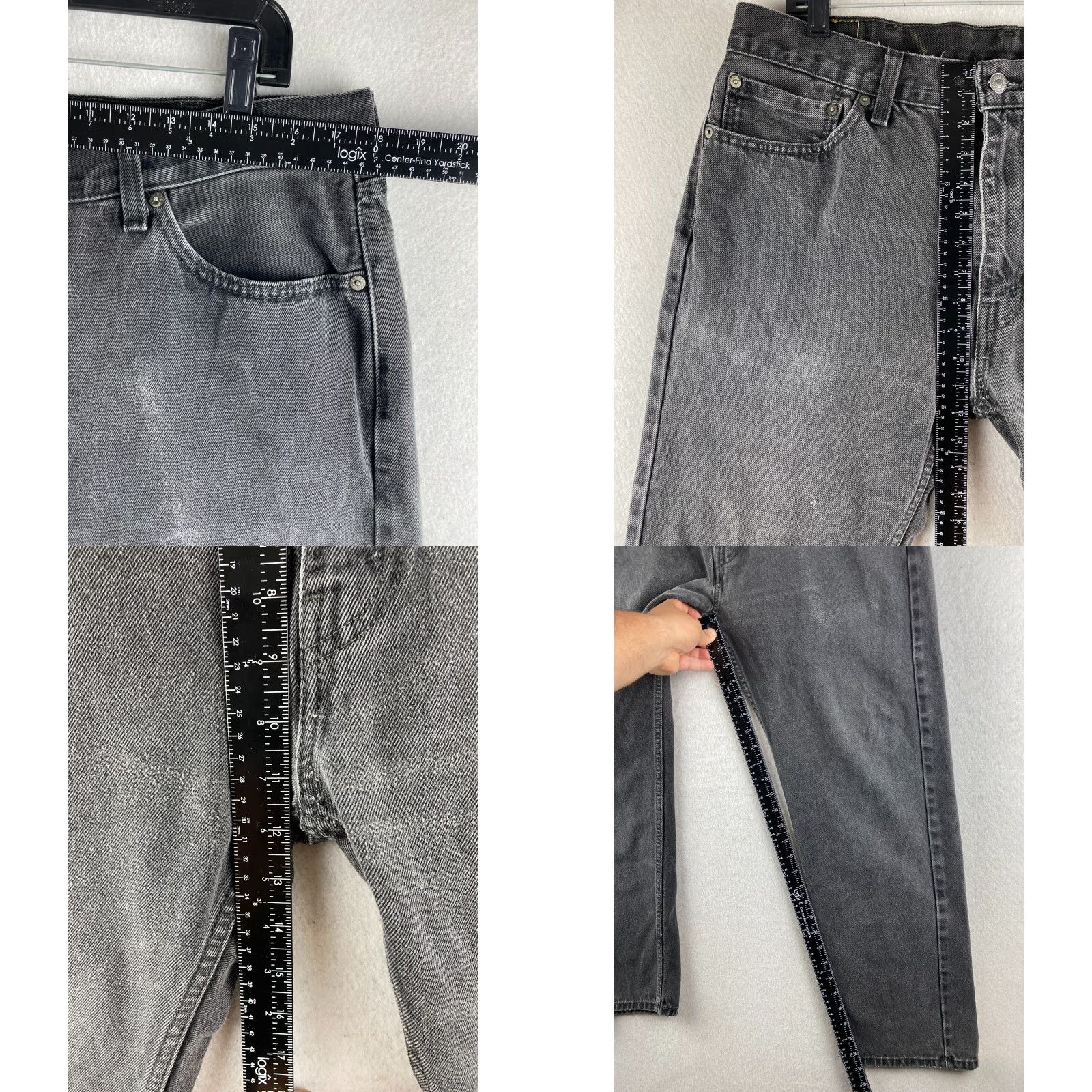 Levi's Levi's 505 Jeans Mens 38 Black Dark Wash Distressed Denim Mid-Rise Pockets Size US 38 / EU 54 - 8 Thumbnail