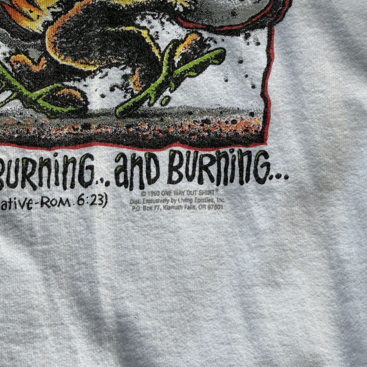 Delta 1993 Turn Or Burn graphic Tee Single Stitch Mens Medium Size US M / EU 48-50 / 2 - 3 Thumbnail