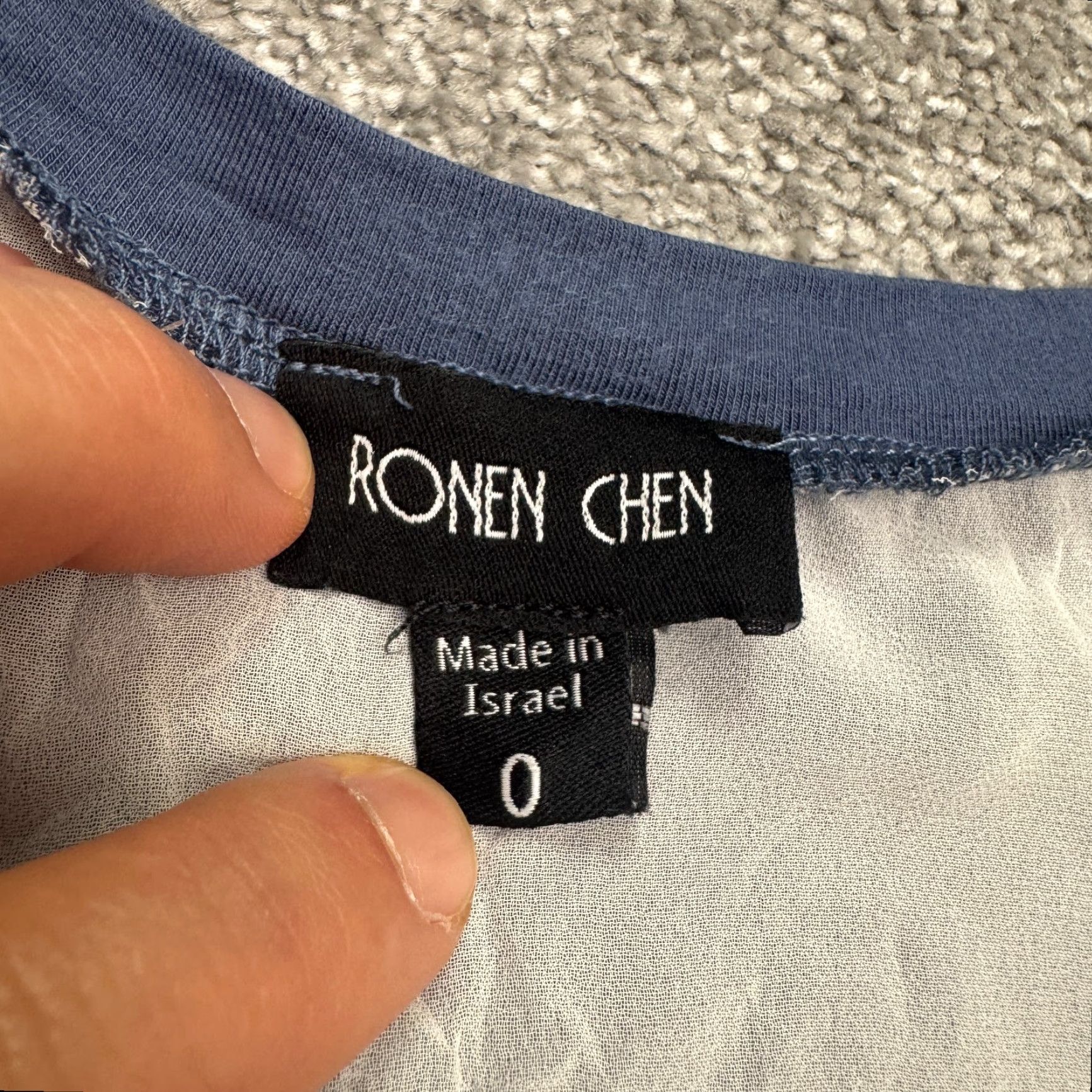 Vintage Ronen Chen Layered Tunic Tank Top Womens 4 Blue Asymmetrical Flower Chiffon Sleeveless Strappy Shoulder Wide Strap Tank Size S / US 4 / IT 40 - 6 Thumbnail