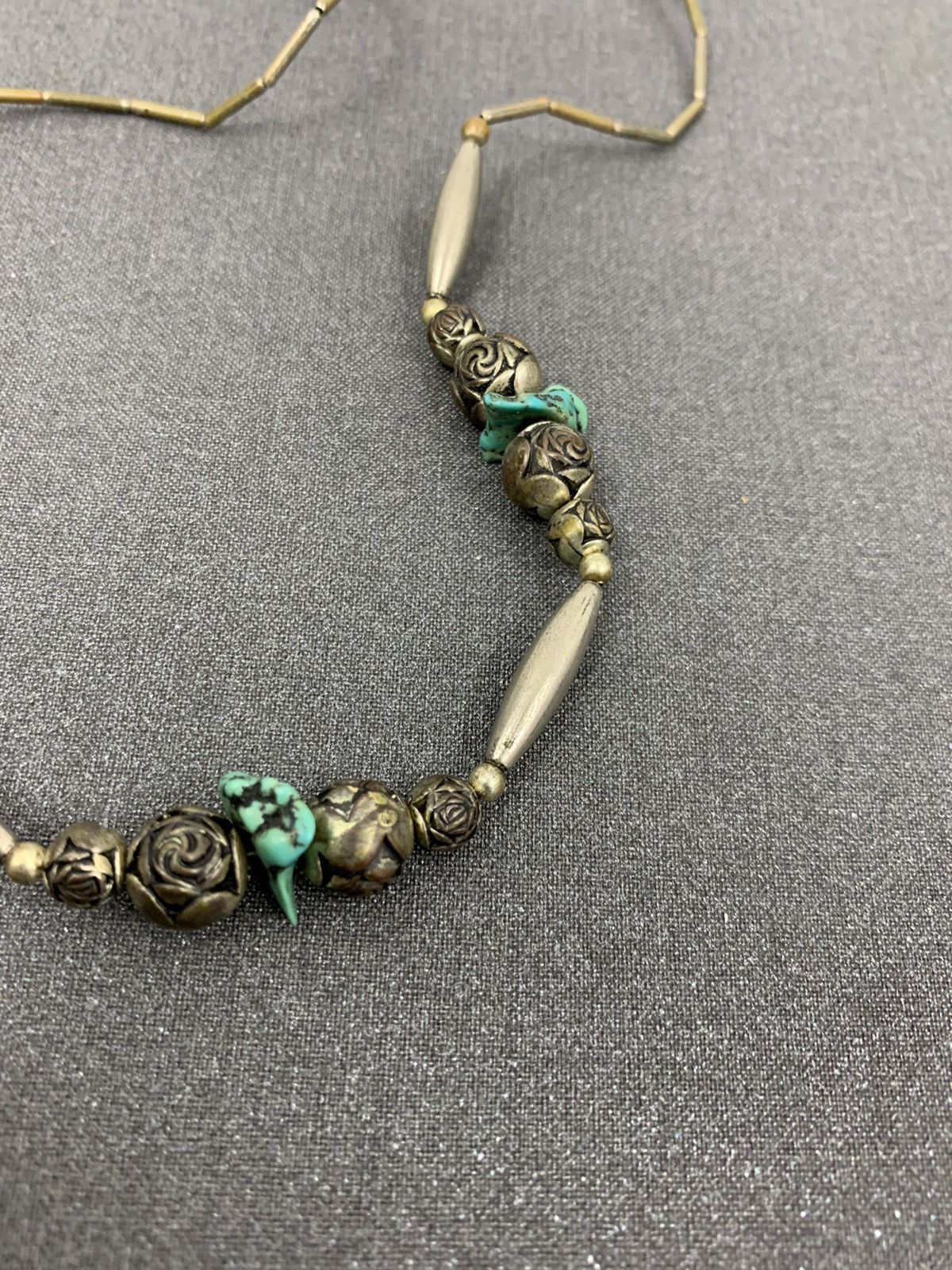Native Vintage Silver Turquoise Native Necklace Size ONE SIZE - 4 Thumbnail